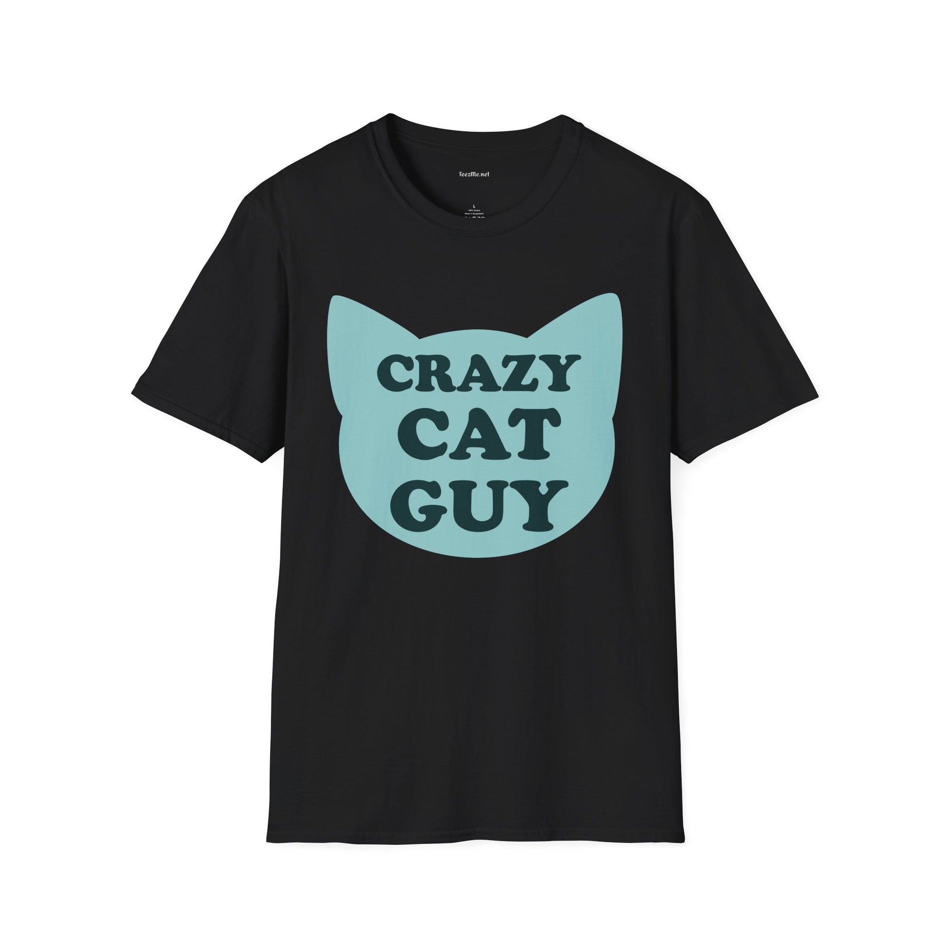 Crazy Cat Guy Unisex Softstyle T-Shirt 100% Cotton Graphic