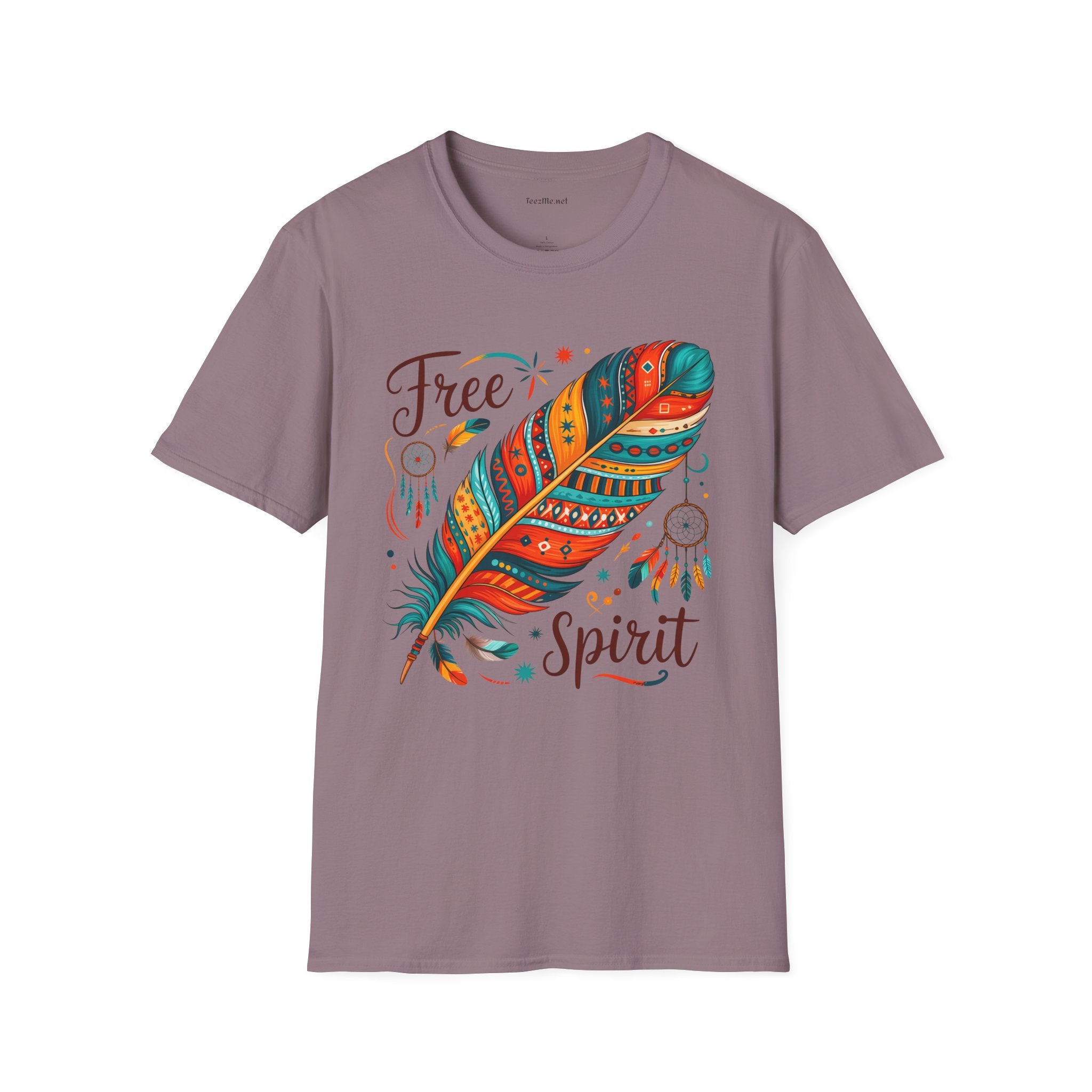 Free Spirit Boho Unisex Softstyle T-Shirt 100% Cotton Graphic