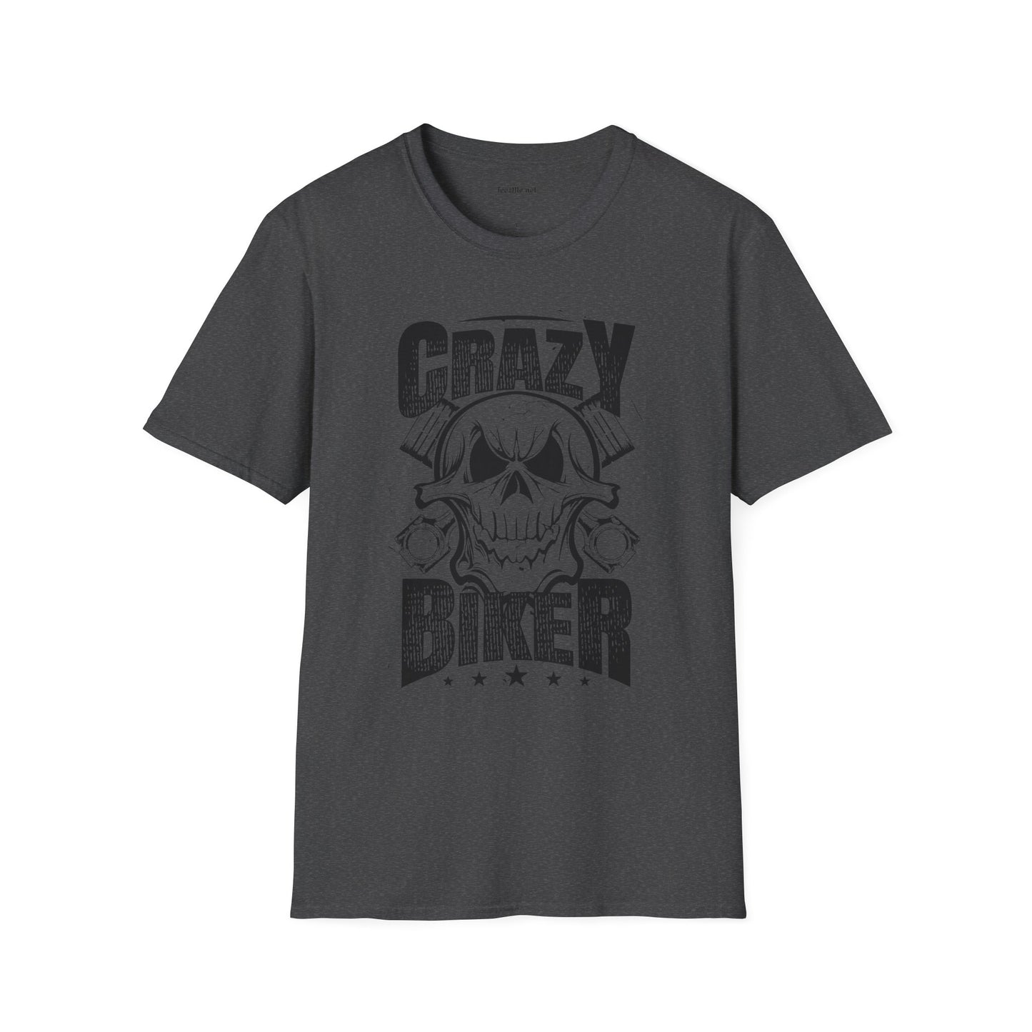 Crazy Biker Unisex Softstyle T-Shirt 100% Cotton Graphic