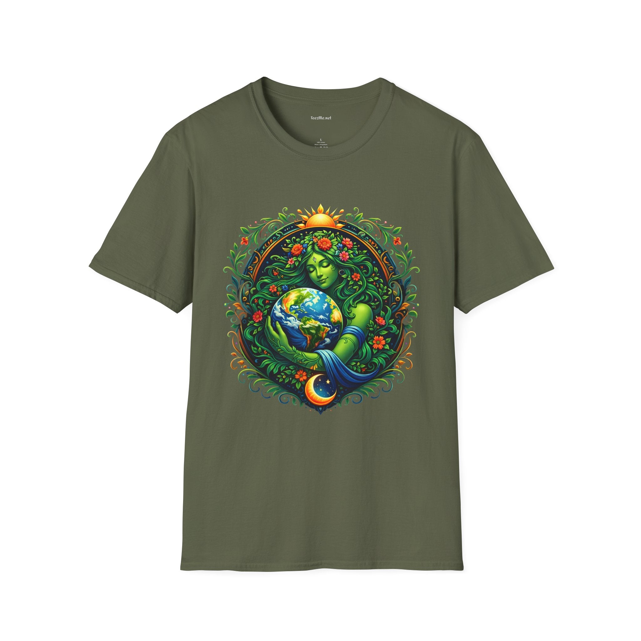 Earth Goddess T-Shirt — Floral Mother Nature Colorful Graphic Tee