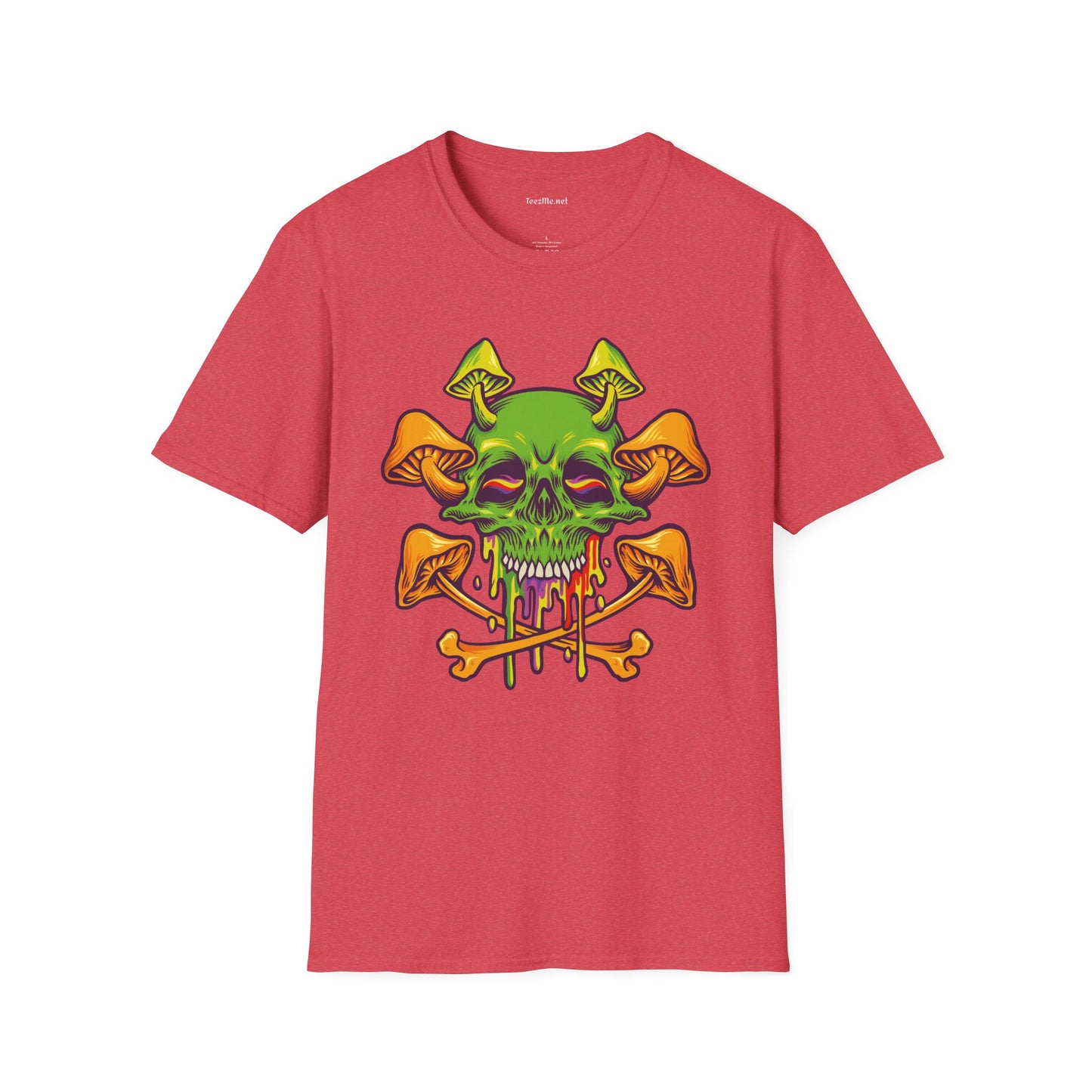 Sugar Skull Magic Mushrooms 01 Unisex Softstyle T-Shirt 100% Cotton Graphic