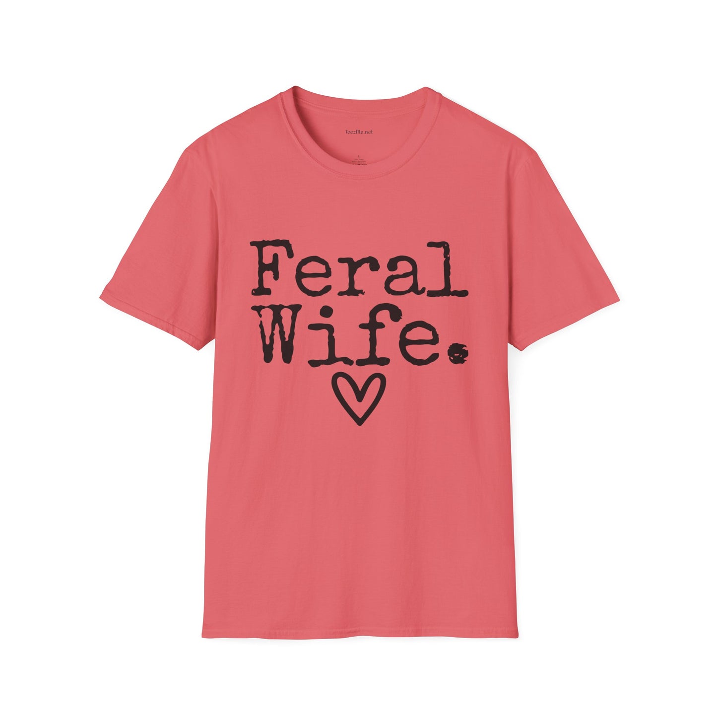 Feral Wife (black) Unisex Softstyle T-Shirt 100% Cotton Graphic