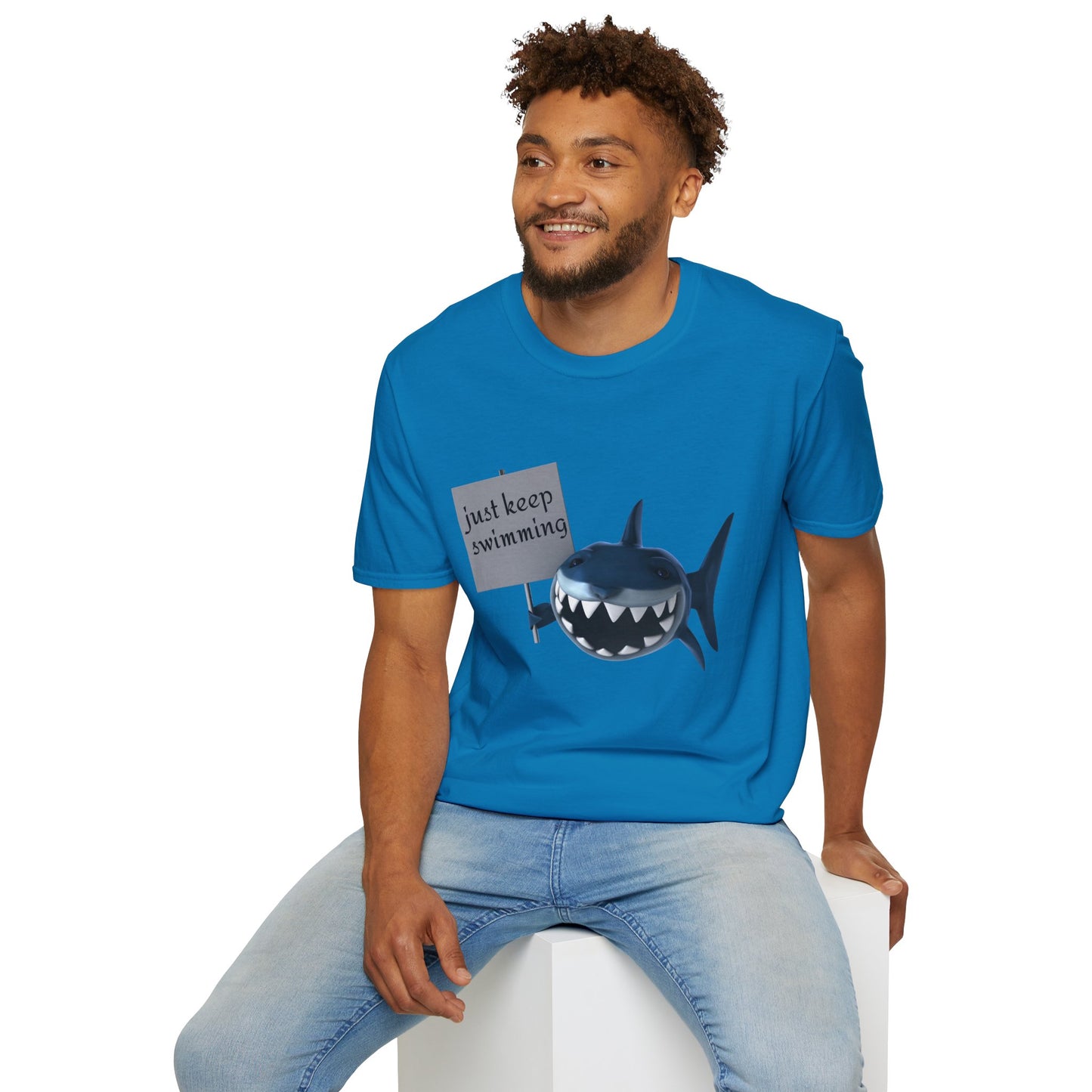 Just keep swimming - Unisex Softstyle T-Shirt 100% Cotton Graphic