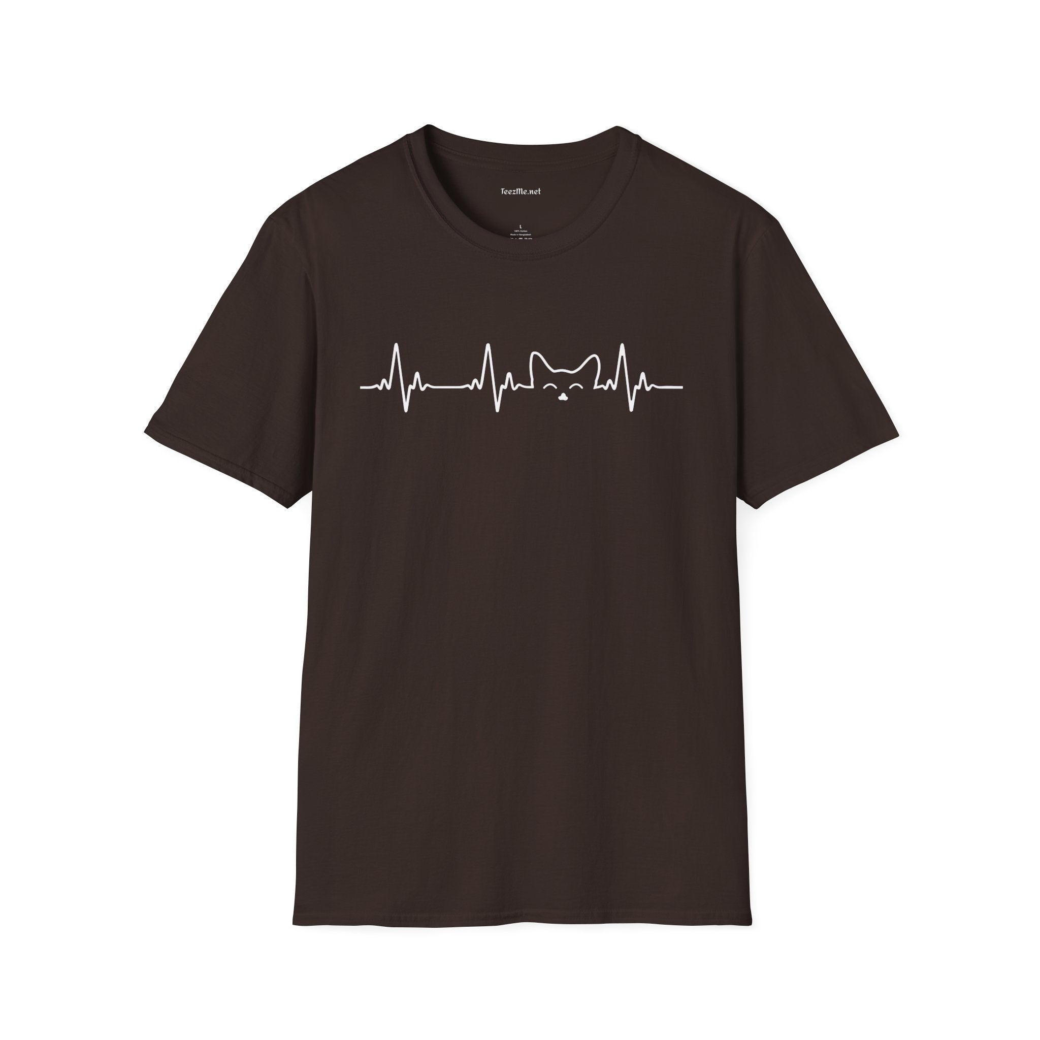 Life Line with Cat Unisex SoftStyle T-Shirt 100% Cotton