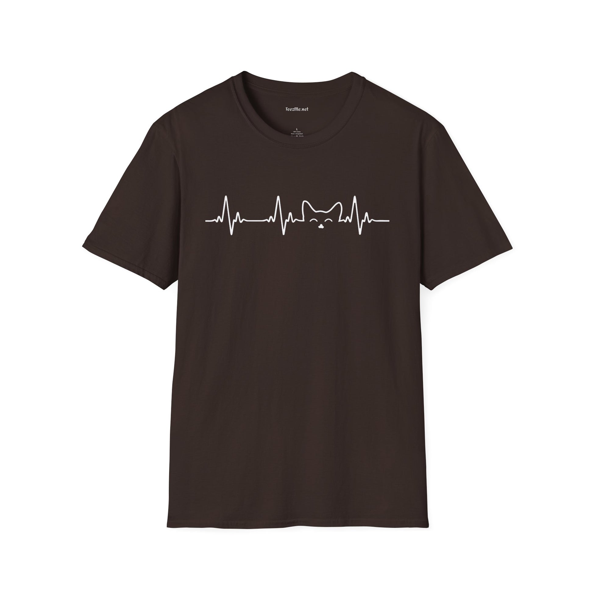 Life Line with Cat Unisex SoftStyle T-Shirt 100% Cotton