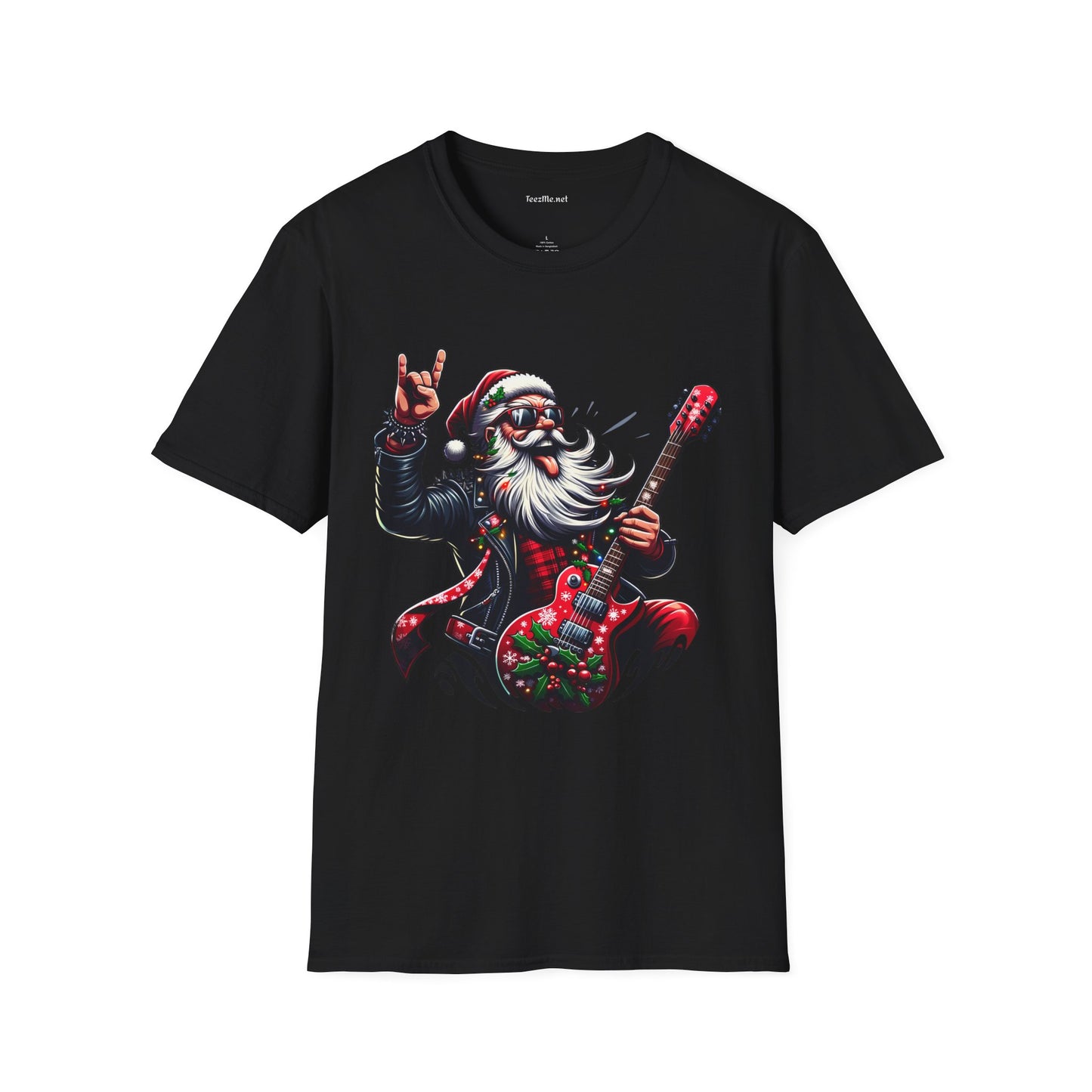 Rockin' Santa Unisex Softstyle T-Shirt 100% Cotton Graphic