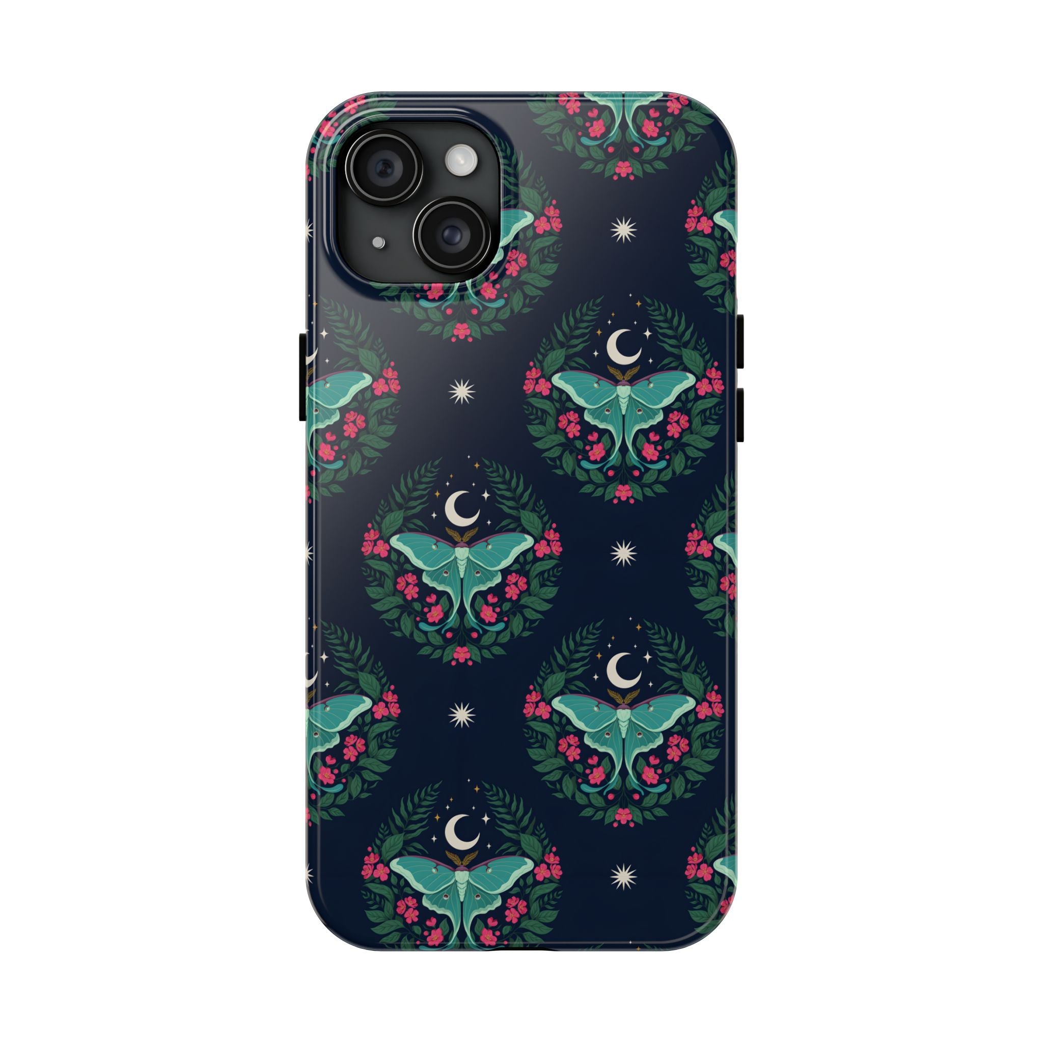 Moon Moth Tough Phone Case — Botanical Nightscape Protective Cover