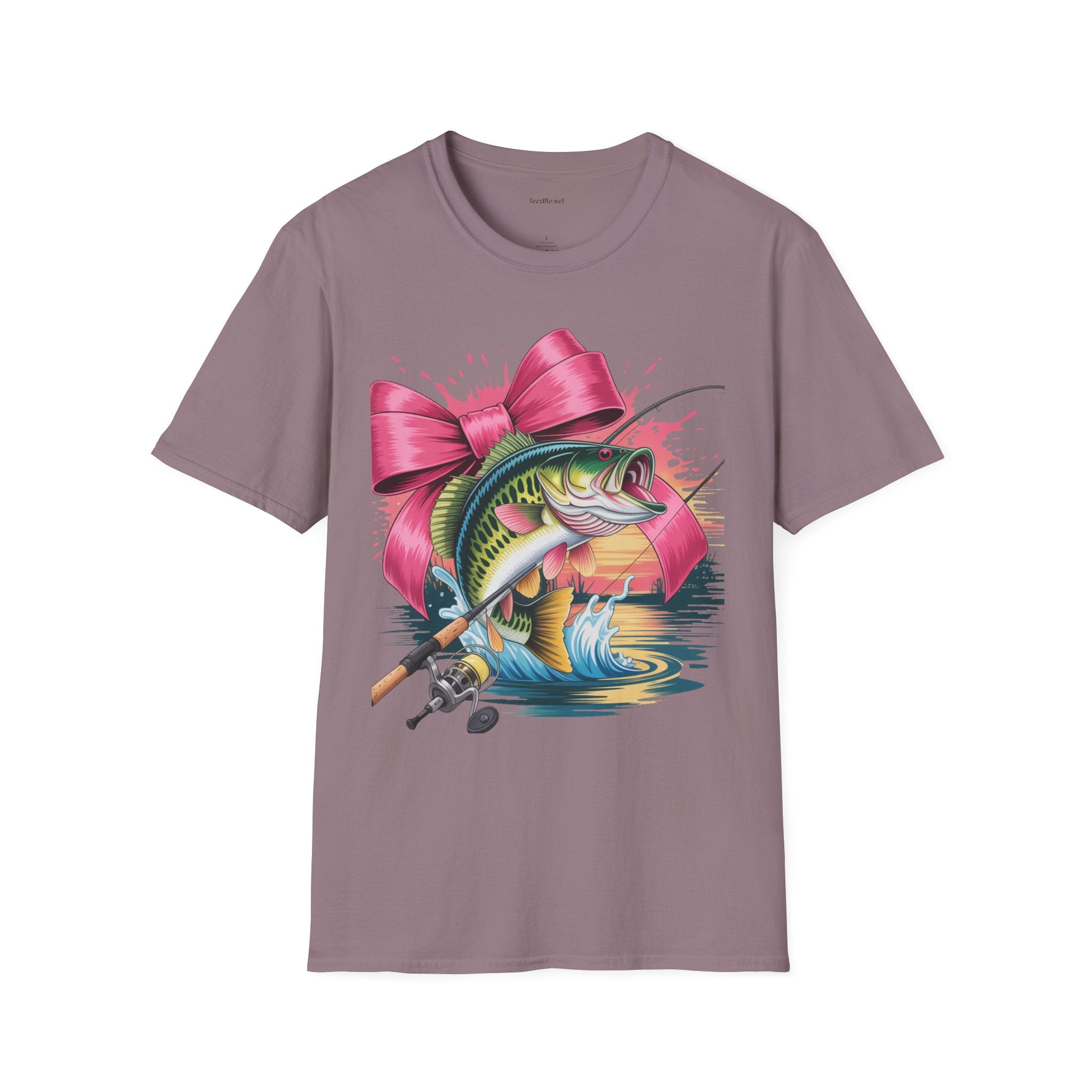 Fishing Girl - Unisex Softstyle T-Shirt 100% Cotton Graphic