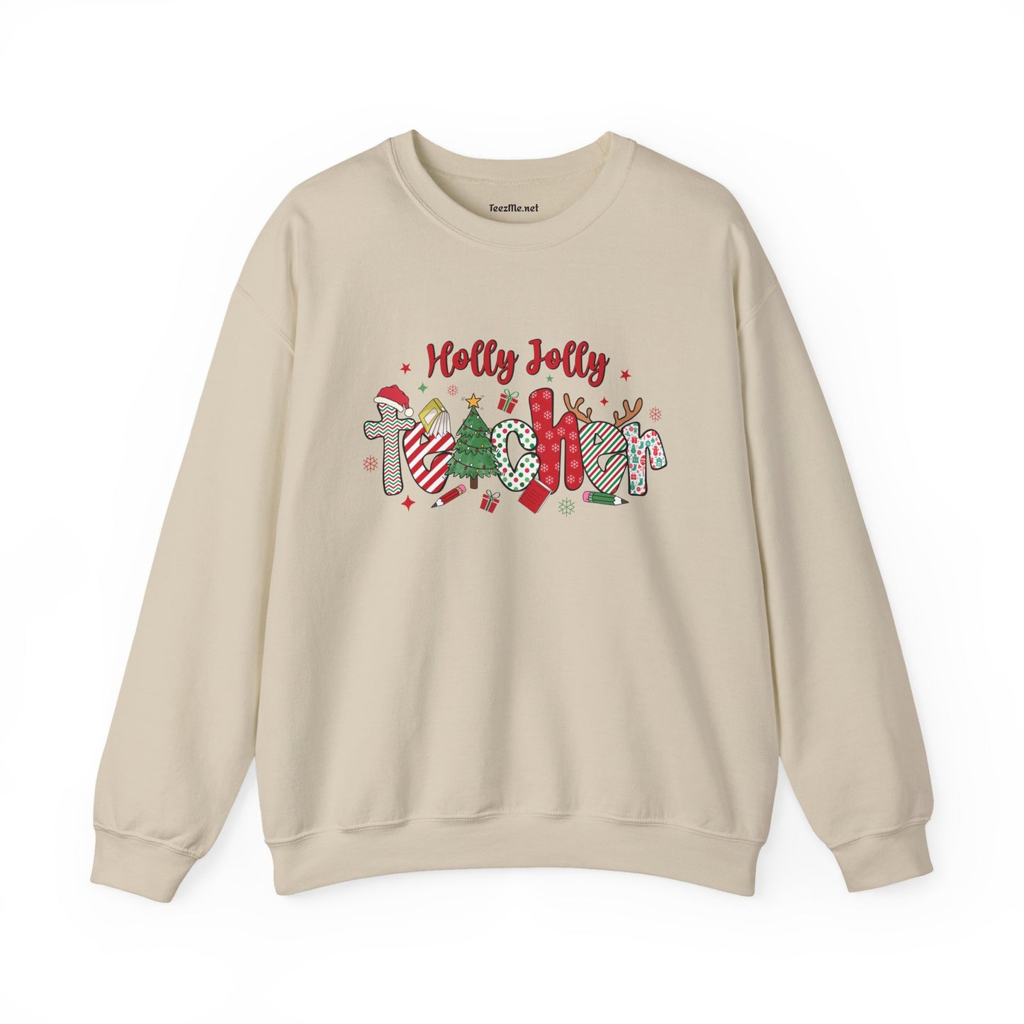 Holly Jolly Teacher Unisex Heavy Blend™ Crewneck Sweatshirt Inspirational Christmas