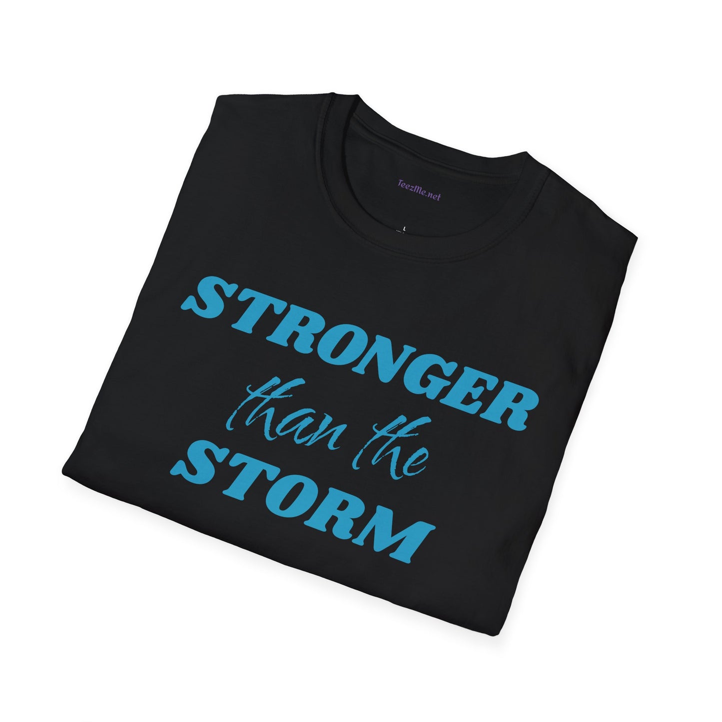 Stronger than the Storm Ovarian Cancer Unisex Softstyle T-Shirt 100% Cotton Graphic