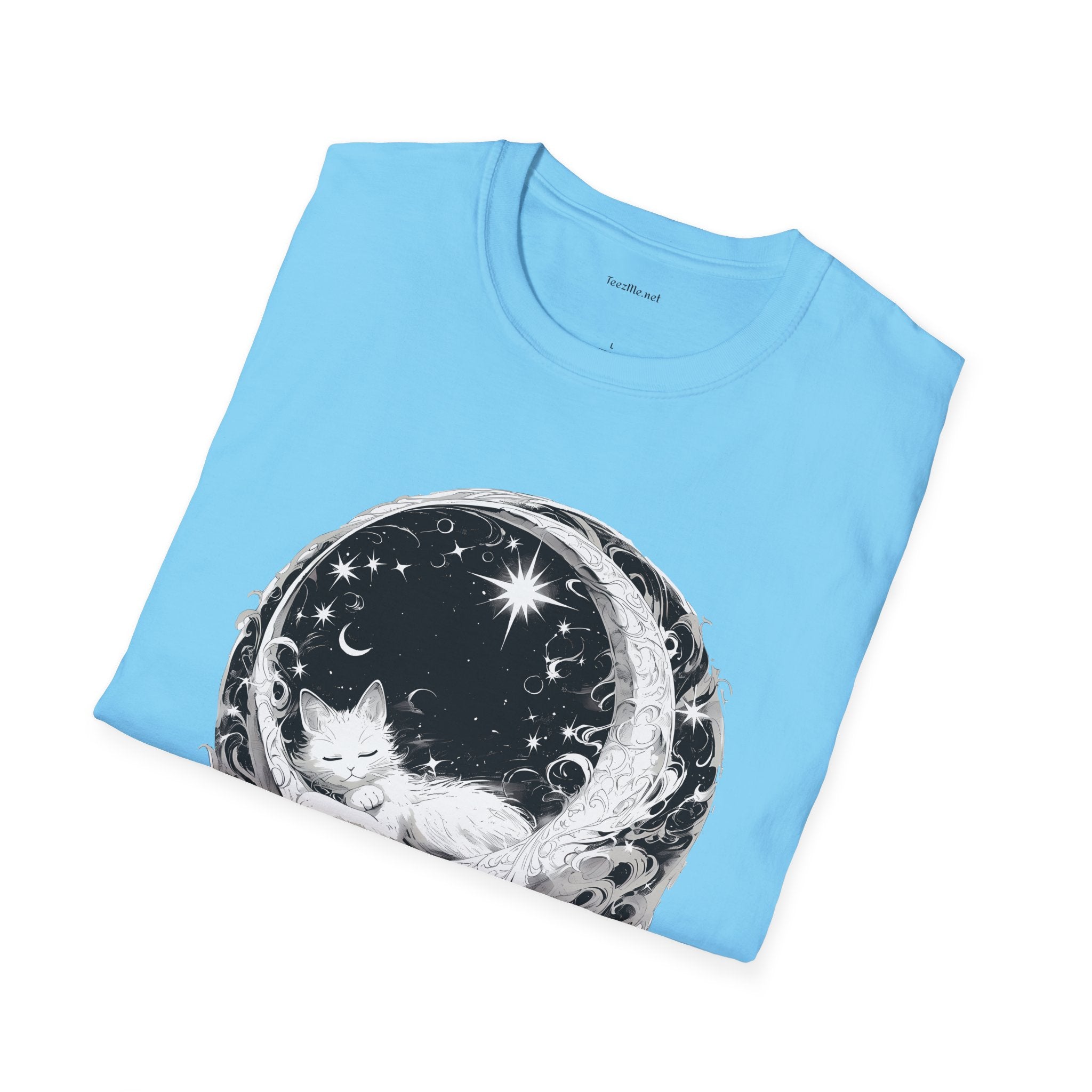 Moon Cat  - Unisex Softstyle T-Shirt 100% Cotton Graphic