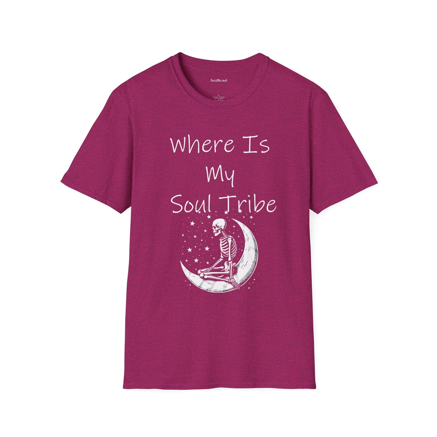 Where Is My Soul Tribe with Skeleton Unisex Soft Style T-Shirt 100% Cotton Graphic