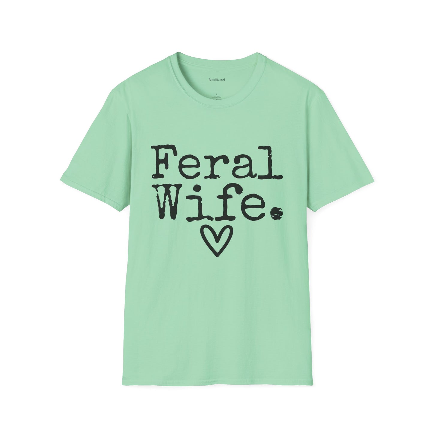 Feral Wife (black) Unisex Softstyle T-Shirt 100% Cotton Graphic