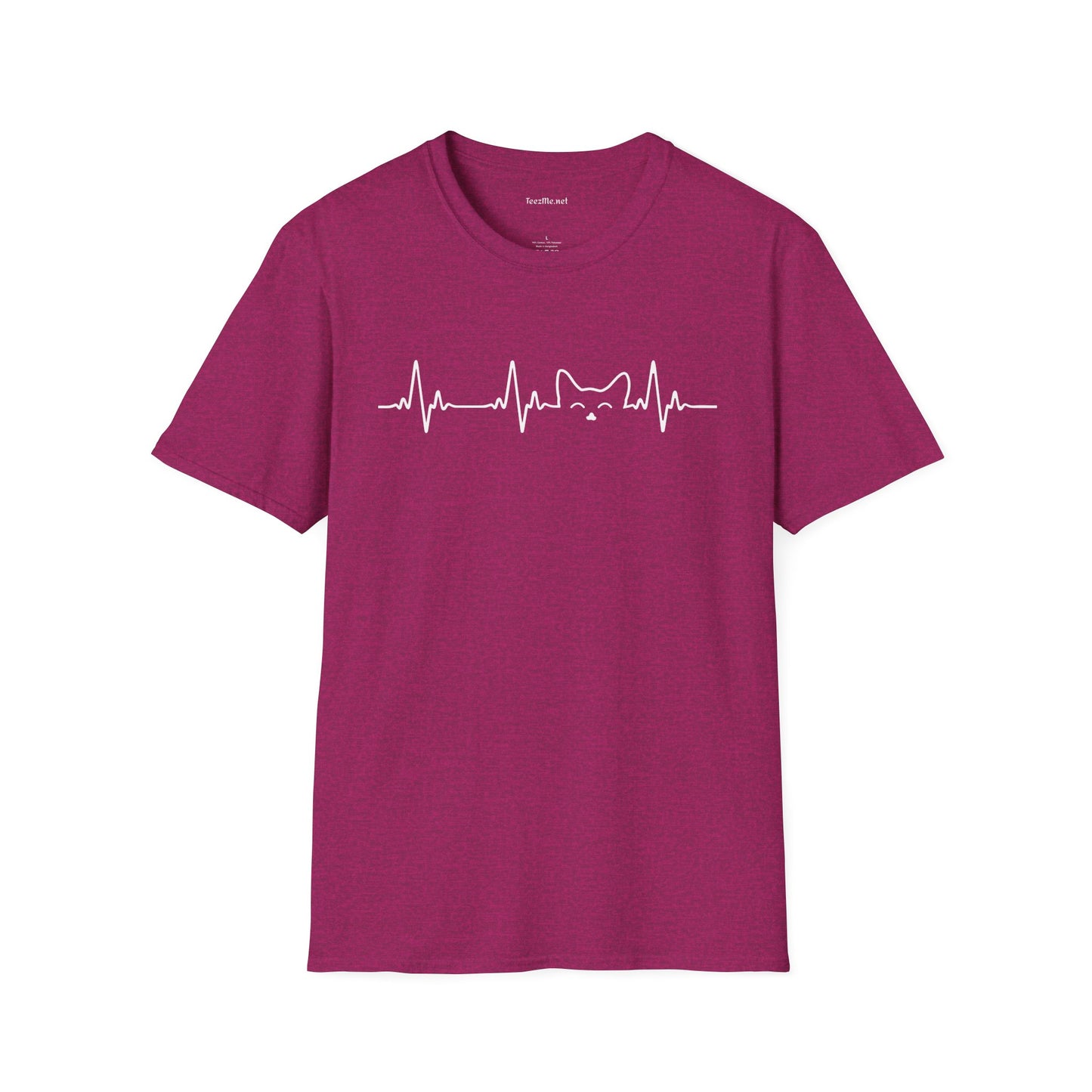 Life Line with Cat Unisex SoftStyle T-Shirt 100% Cotton