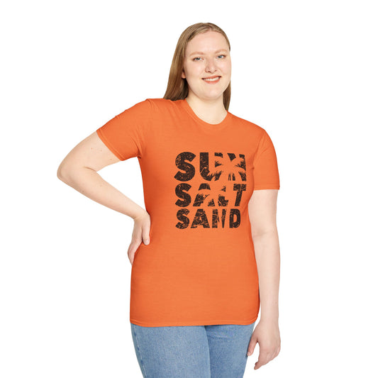Sun Salt Sand - Unisex Softstyle T-Shirt 100% Cotton Graphic