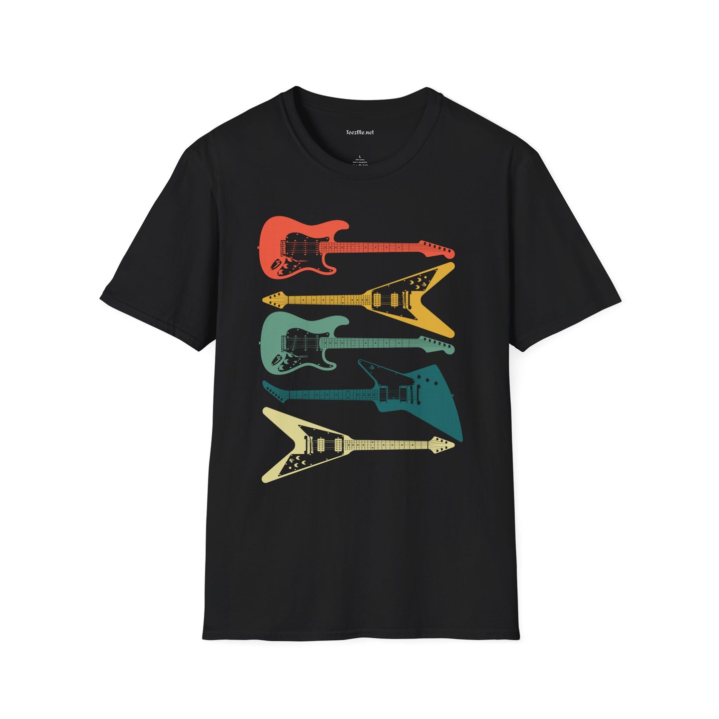 Vintage Guitars Unisex Softstyle T-Shirt 100% Cotton Graphic