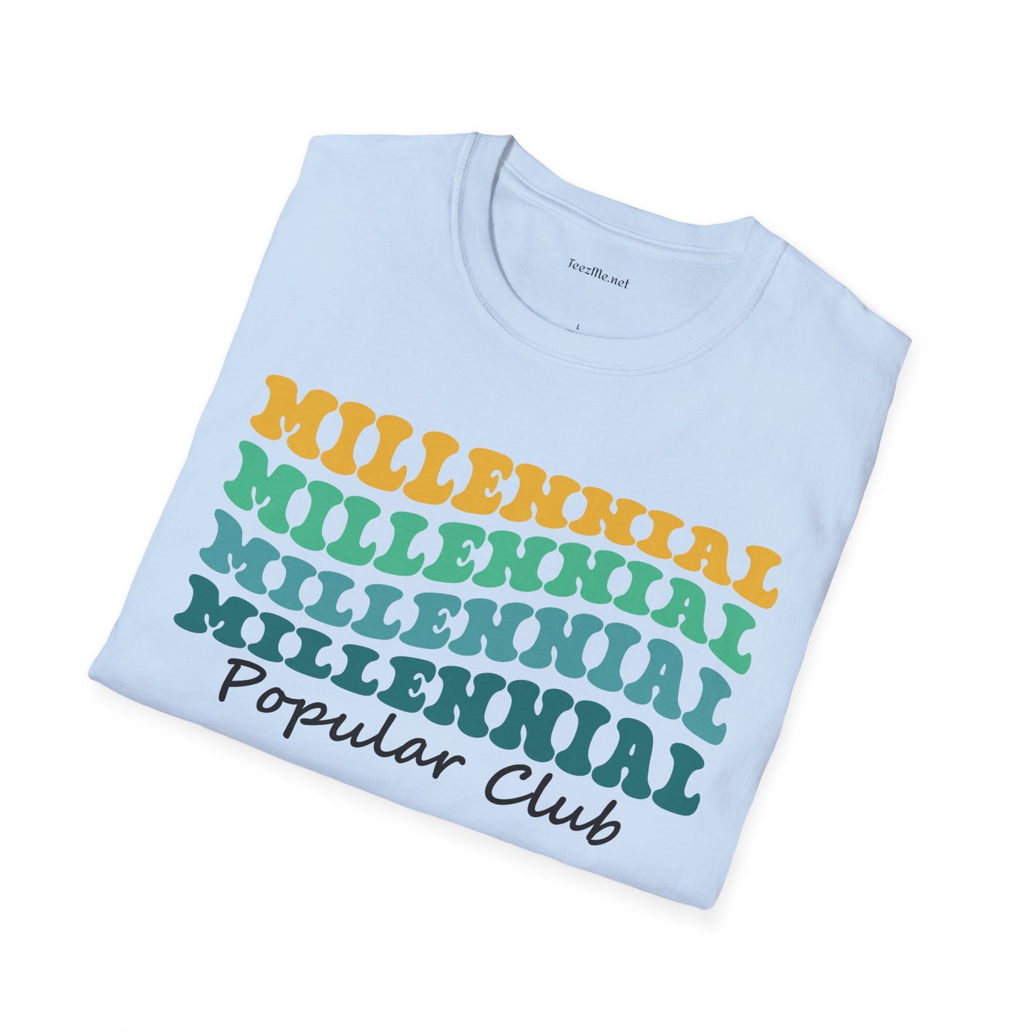 Millennial Popular Club Unisex Soft Style T-Shirt 100% Cotton Graphic