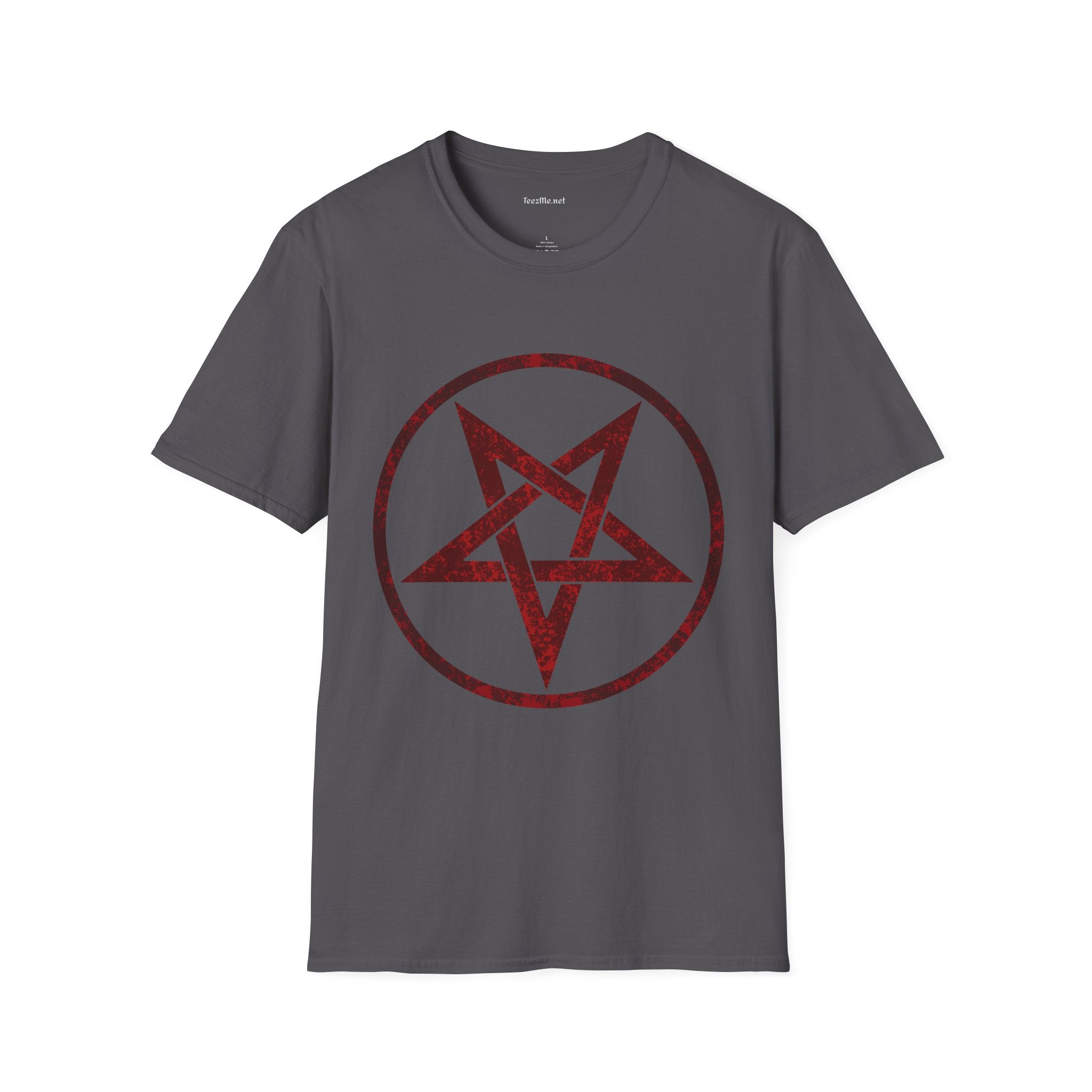 Red Pentagram 01 Unisex SoftStyle T-Shirt 100% Cotton Graphic