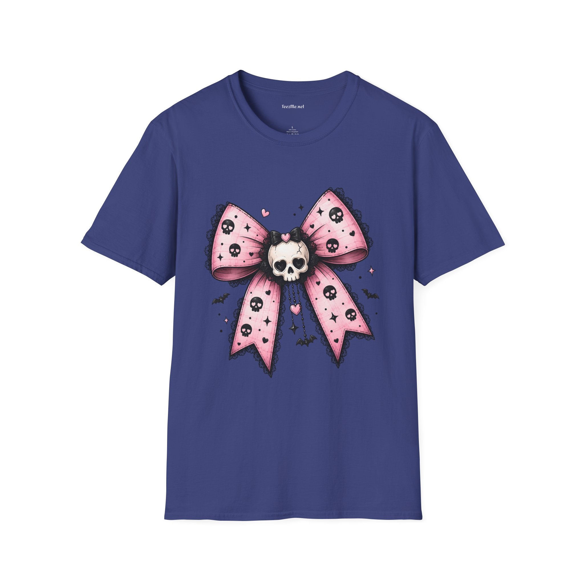 Skull Bow T-Shirt — Gothic Pink Ribbon Tee