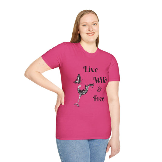 Live Wild & Free -  Unisex Softstyle T-Shirt 100% Cotton Graphic