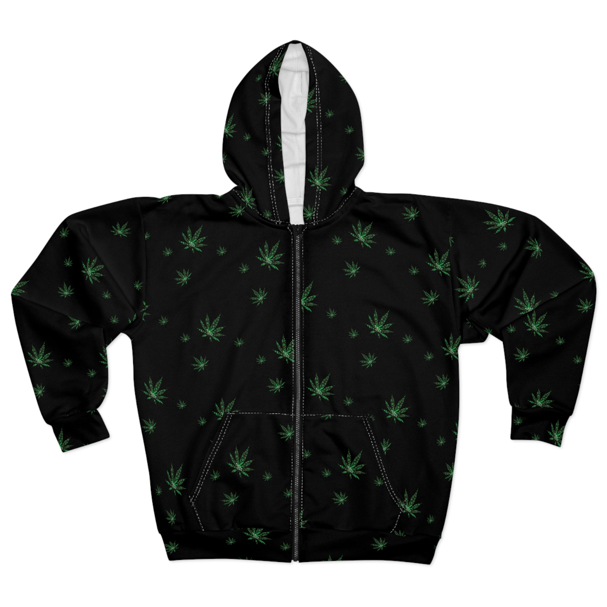 Plant Leaves Unisex Zip Hoodie (AOP)