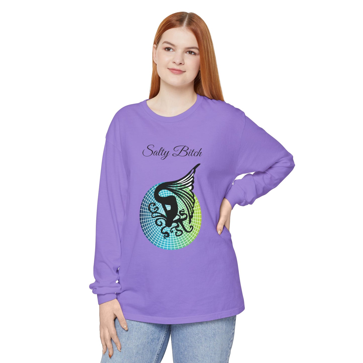 Salty Bitch - Unisex Garment-dyed Long Sleeve T-Shirt