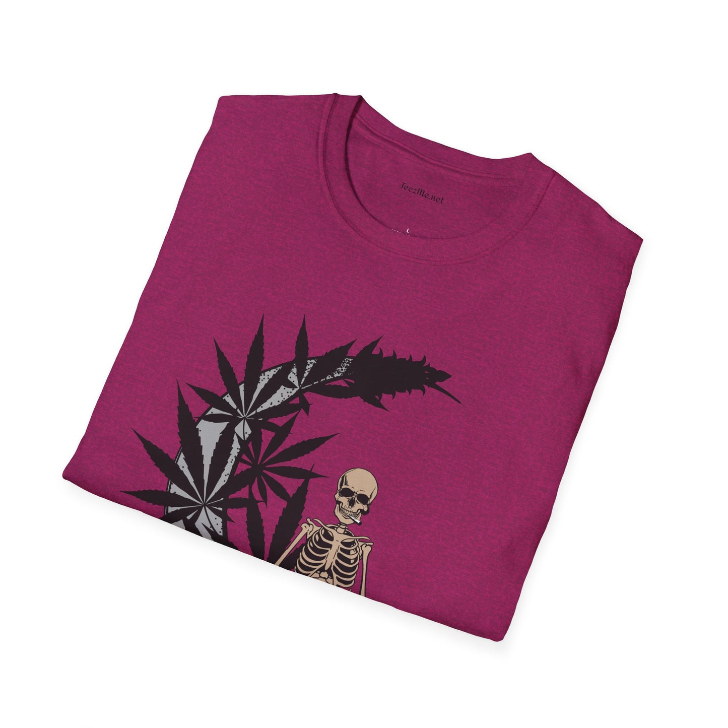 Smoking Skeleton - Unisex Softstyle T-Shirt 100% Cotton Graphic