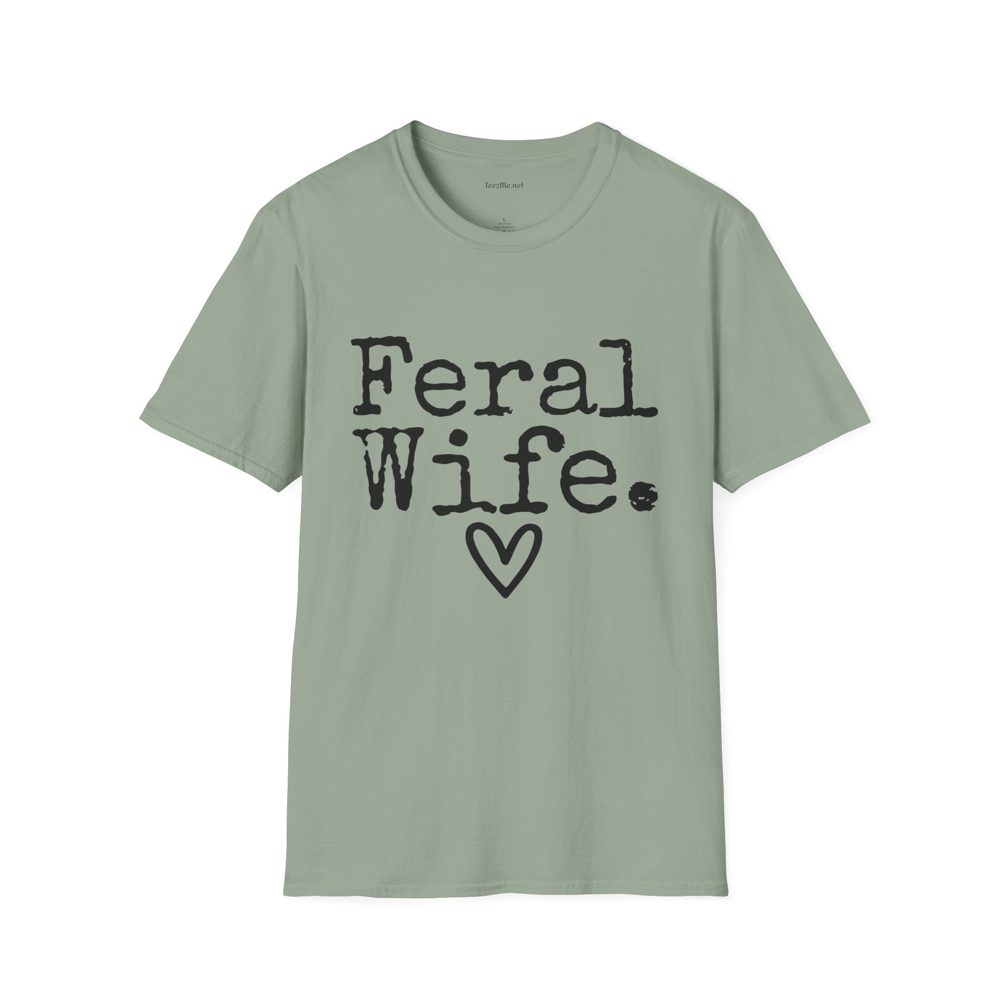 Feral Wife (black) Unisex Softstyle T-Shirt 100% Cotton Graphic
