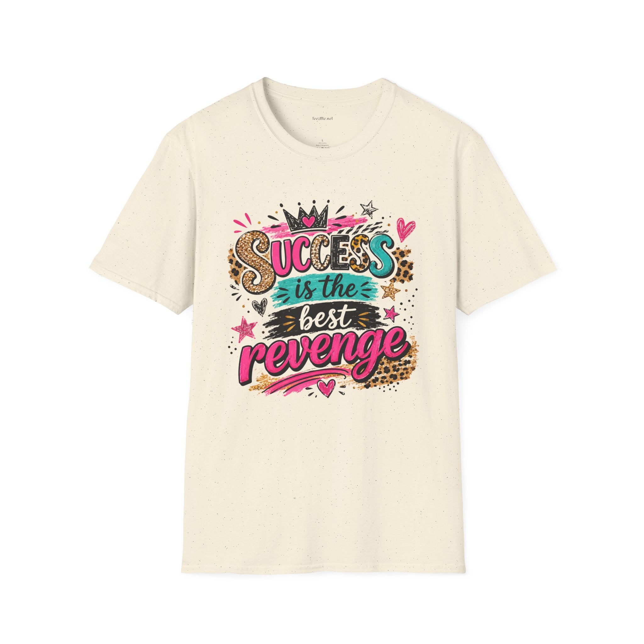 Success Is The Best Revenge T-Shirt — Leopard Print Graphic Tee, Motivational Gift
