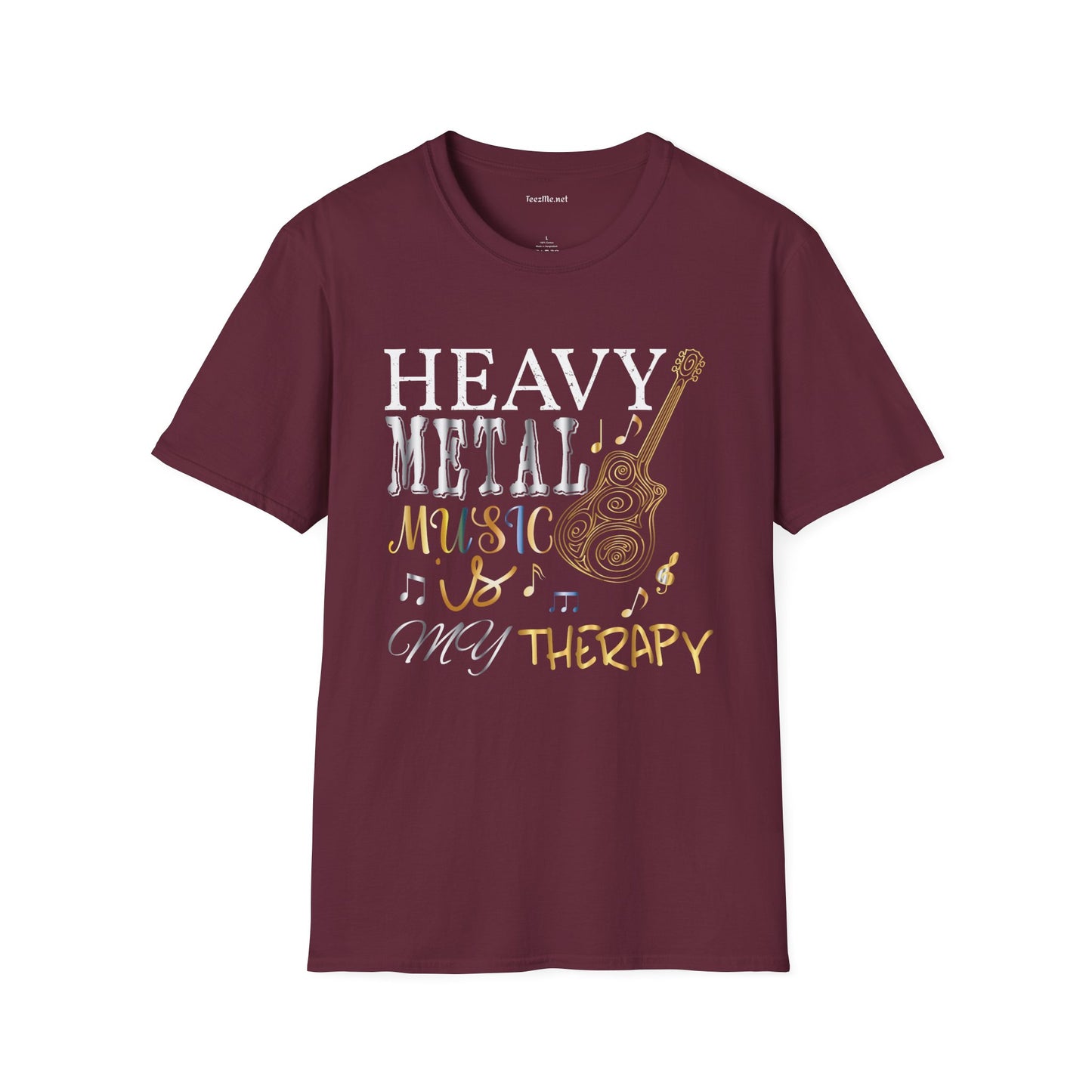 Heavy Metal Music is My Therapy Unisex SoftStyle T-Shirt 100% Cotton Graphic Music