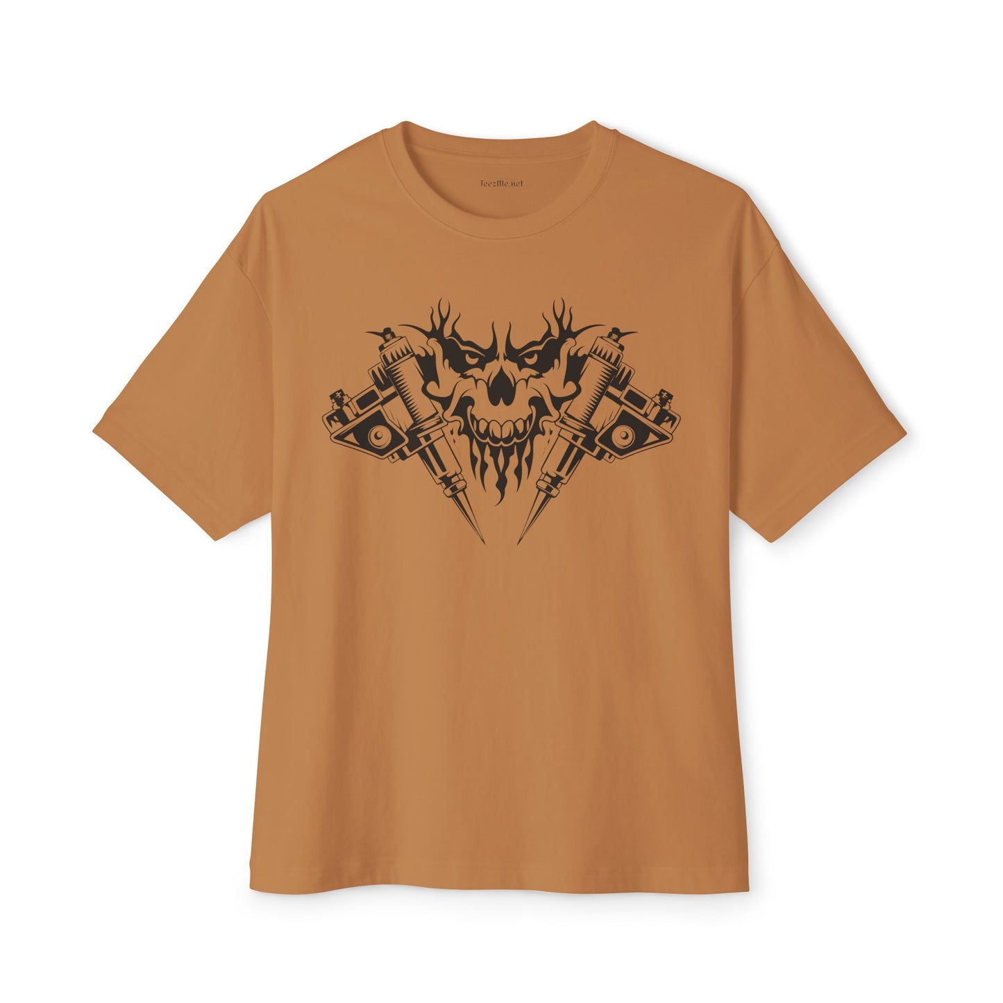 Crossed Tattoo Machine 01 Unisex Oversized Boxy Tee