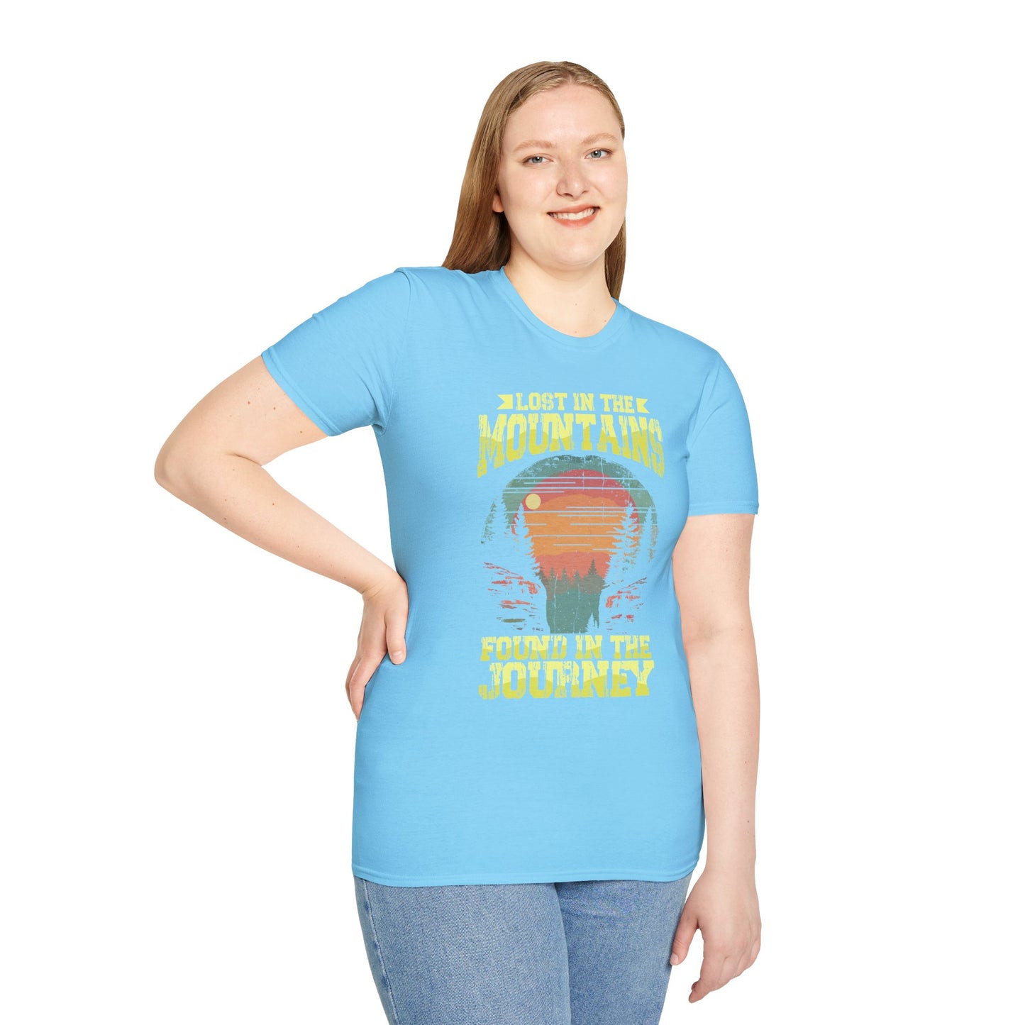 Lost in the Mountain - Unisex Softstyle T-Shirt 100% Cotton Graphic