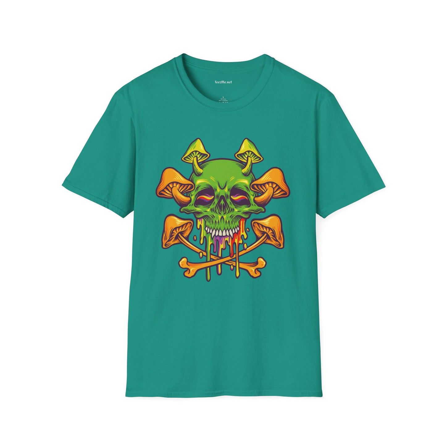 Sugar Skull Magic Mushrooms 01 Unisex Softstyle T-Shirt 100% Cotton Graphic