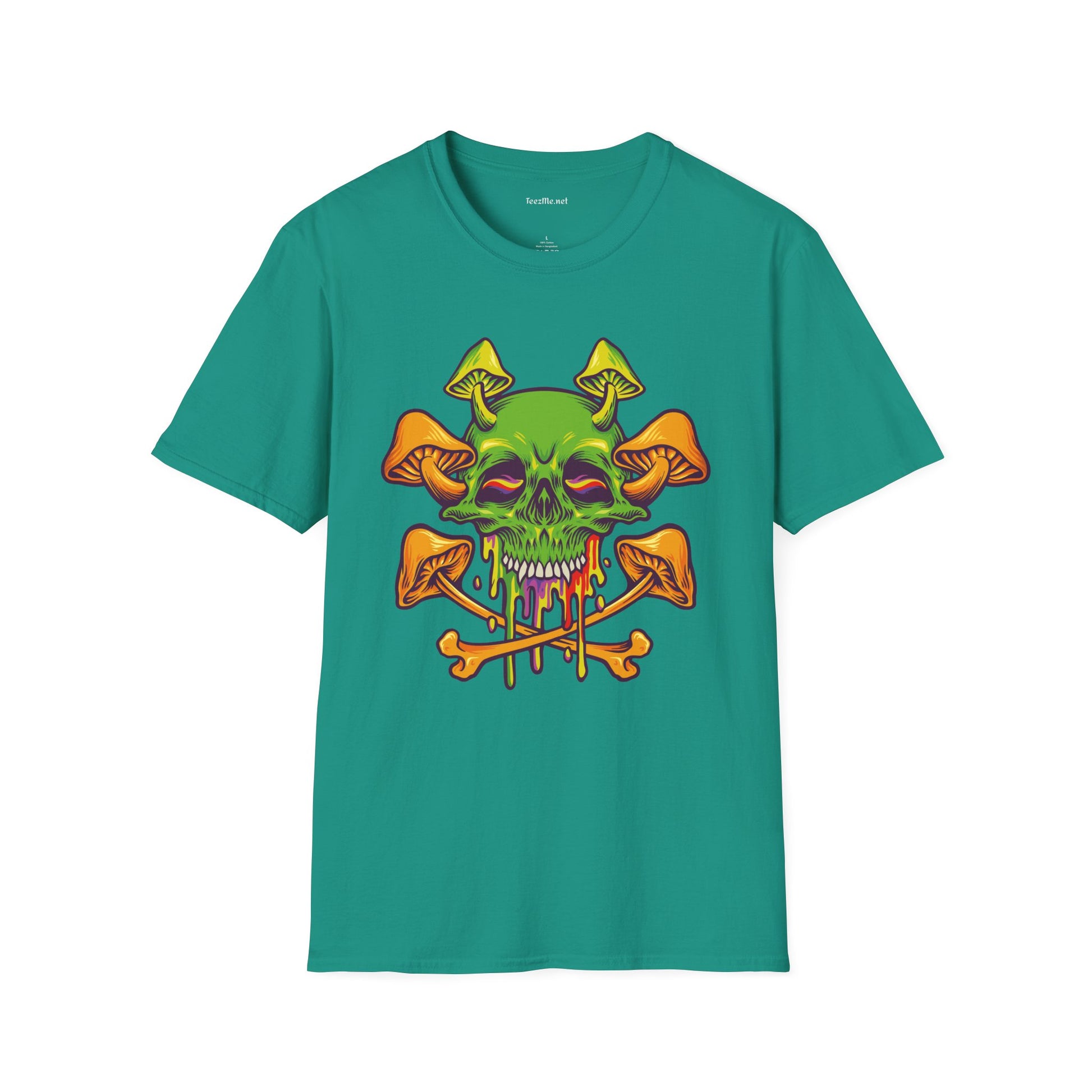 Sugar Skull Magic Mushrooms 01 Unisex Softstyle T-Shirt 100% Cotton Graphic