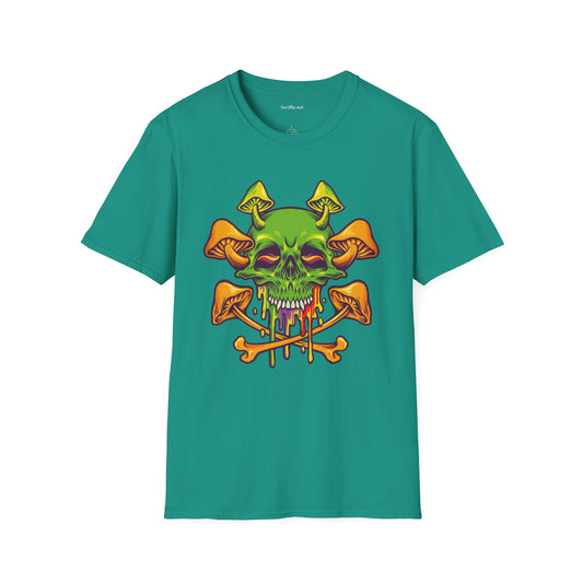 Sugar Skull Magic Mushrooms 01 Unisex Softstyle T-Shirt 100% Cotton Graphic