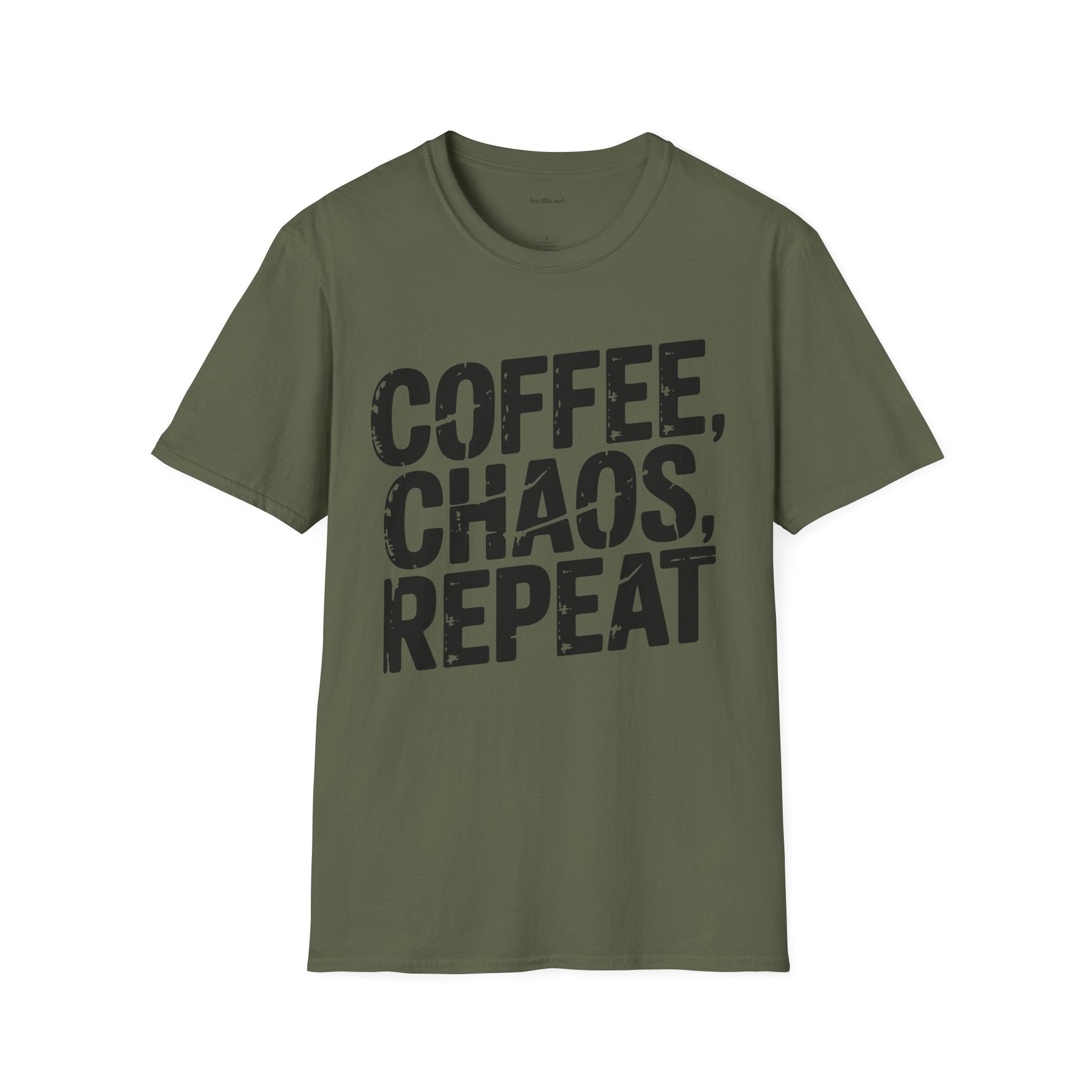 Coffee, Chaos, Repeat T-Shirt — Funny Morning Routine Graphic Tee