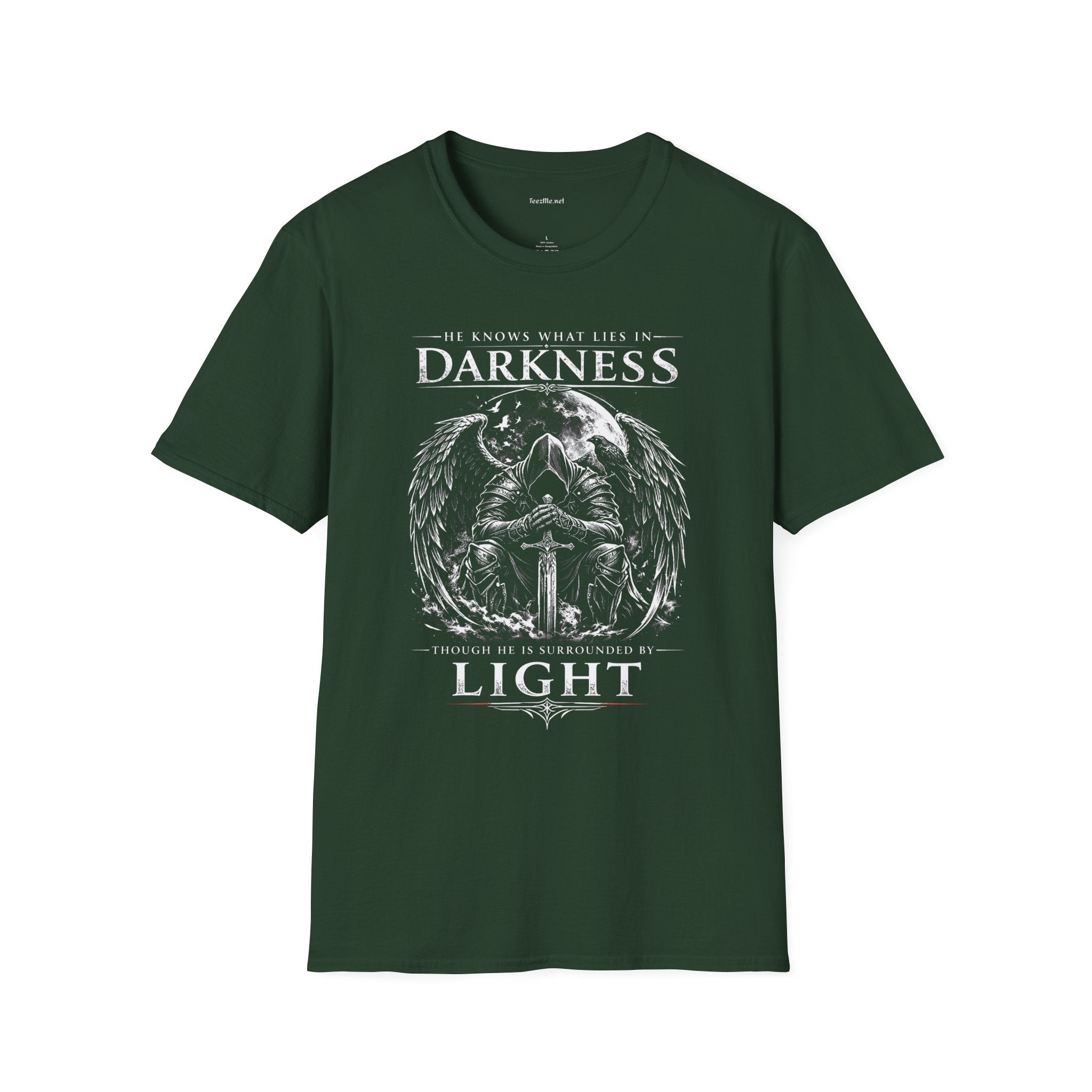 He Knows What Lies In Darkness Unisex Softstyle T-Shirt 100% Cotton Graphic