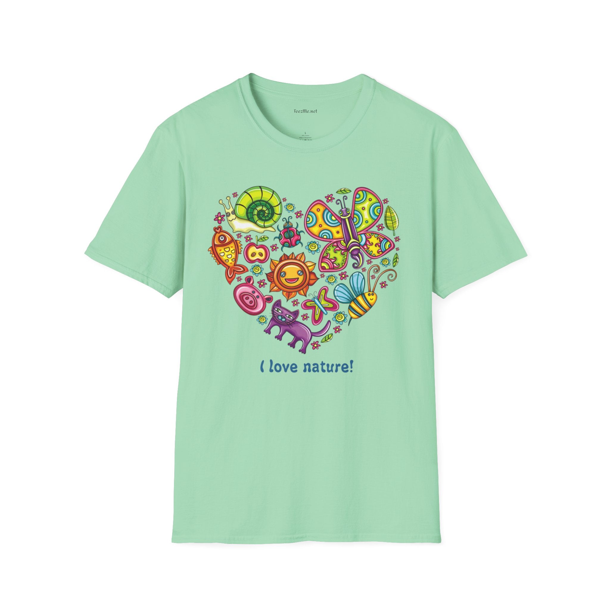 I love nature Unisex SoftStyle T-Shirt 100% Cotton Graphic