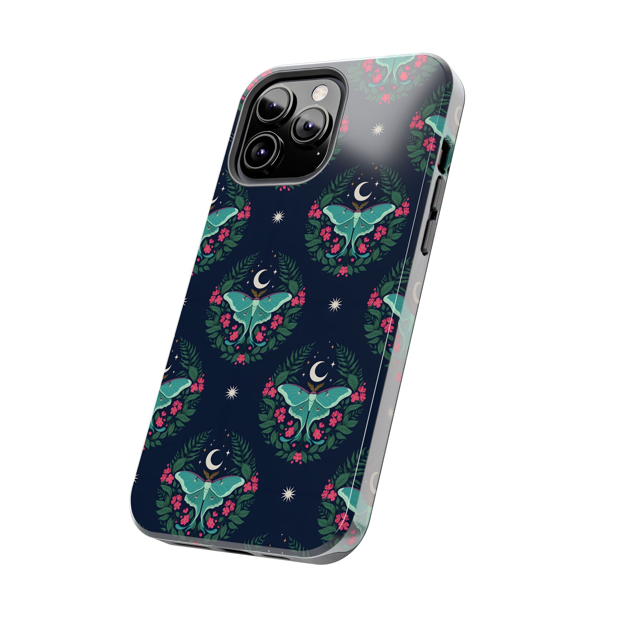 Moon Moth Tough Phone Case — Botanical Nightscape Protective Cover