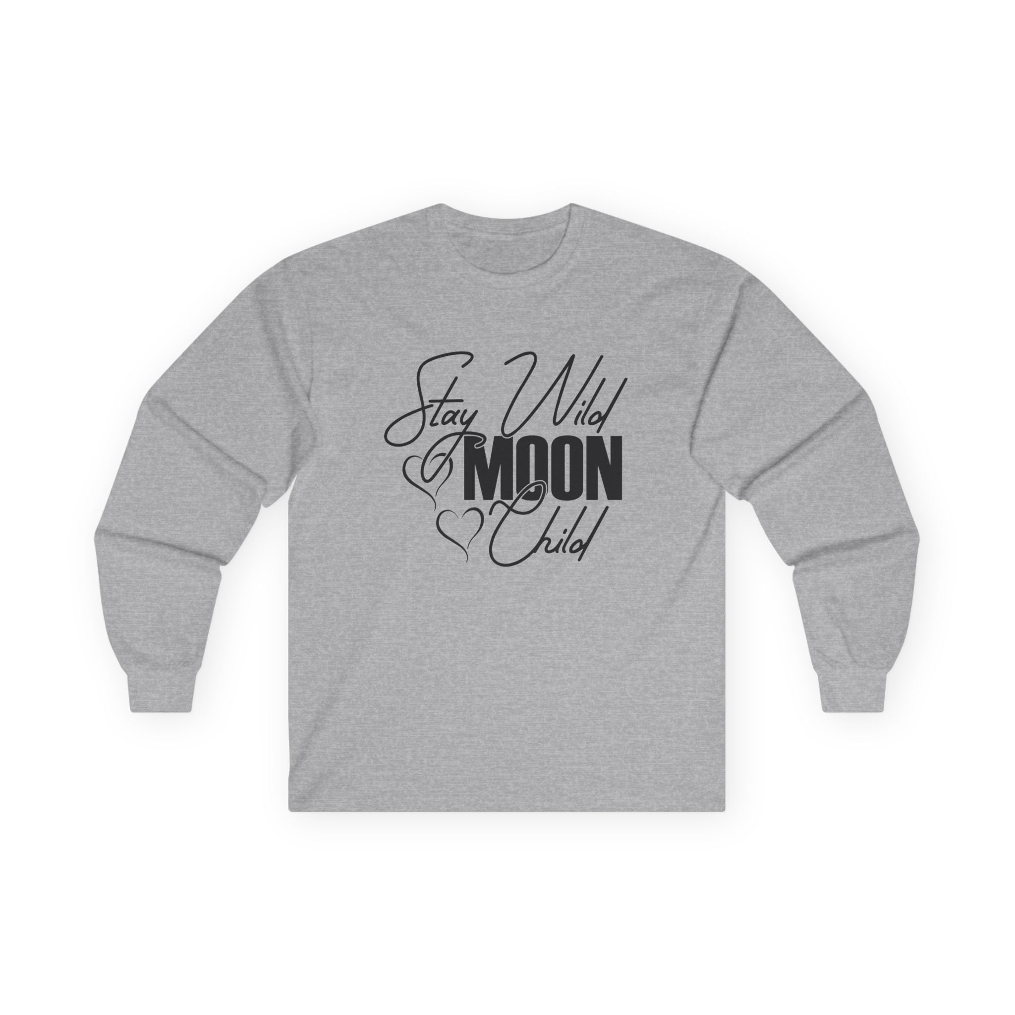 Stay Wild Moon Child with hearts Unisex Ultra Cotton Long Sleeve Tee