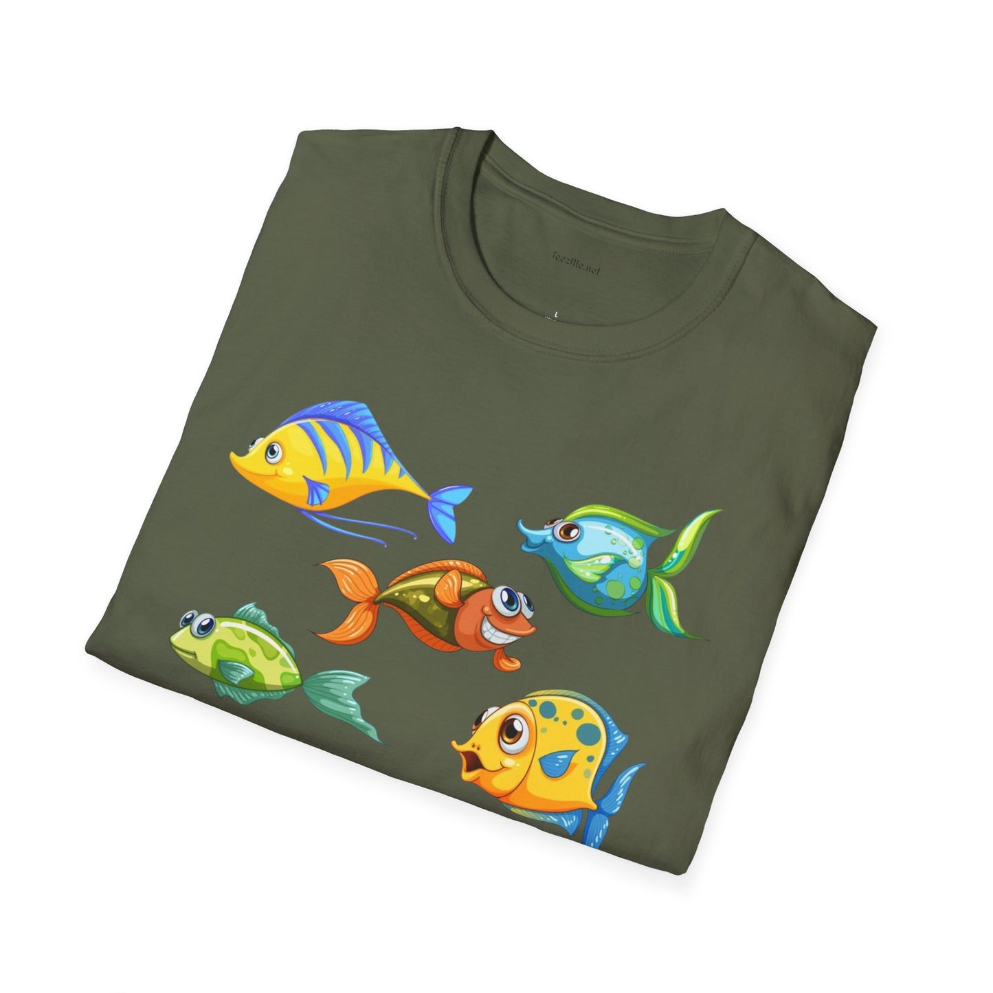 Fish (illustration) - Unisex Softstyle T-Shirt 100% Cotton Graphic