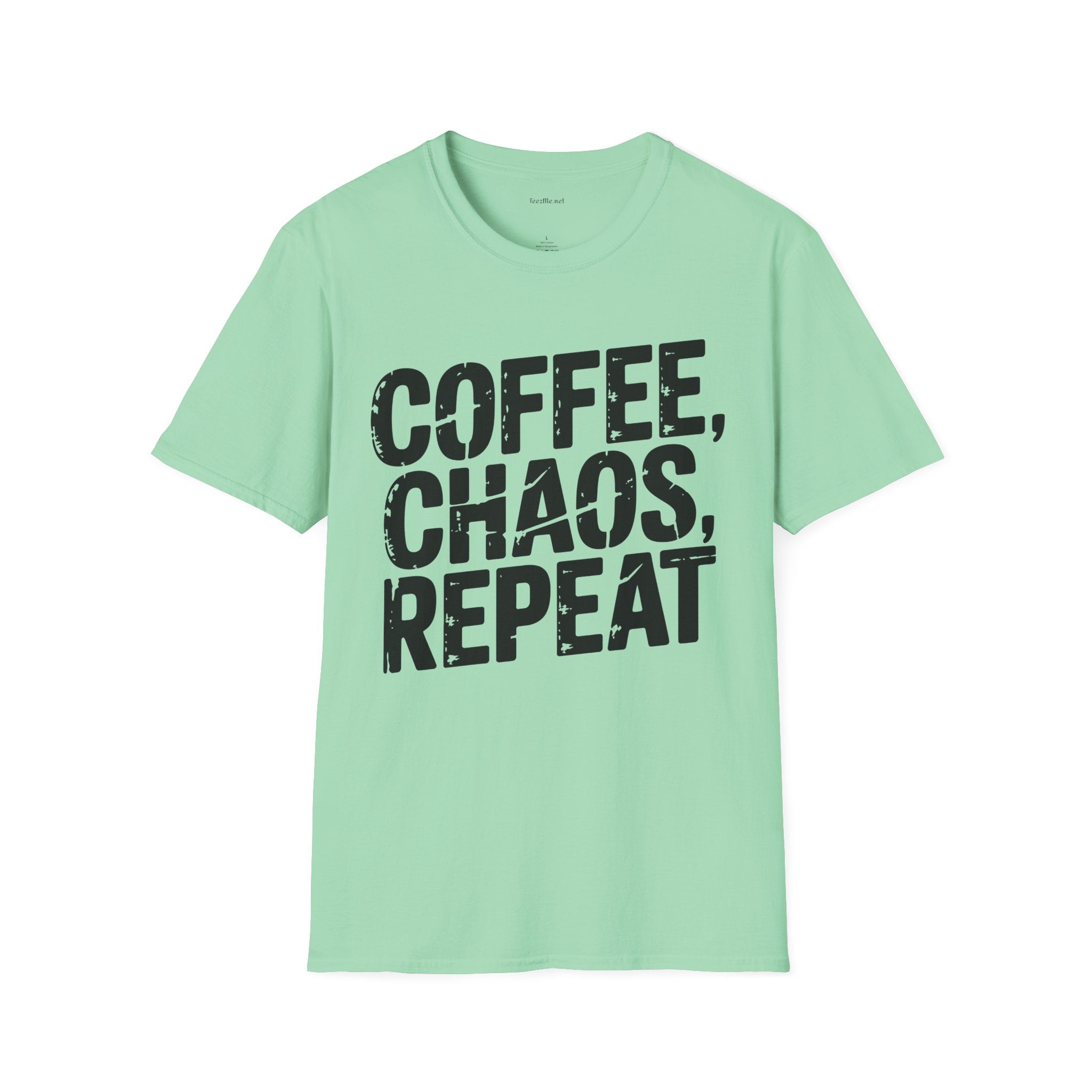 Coffee, Chaos, Repeat T-Shirt — Funny Morning Routine Graphic Tee