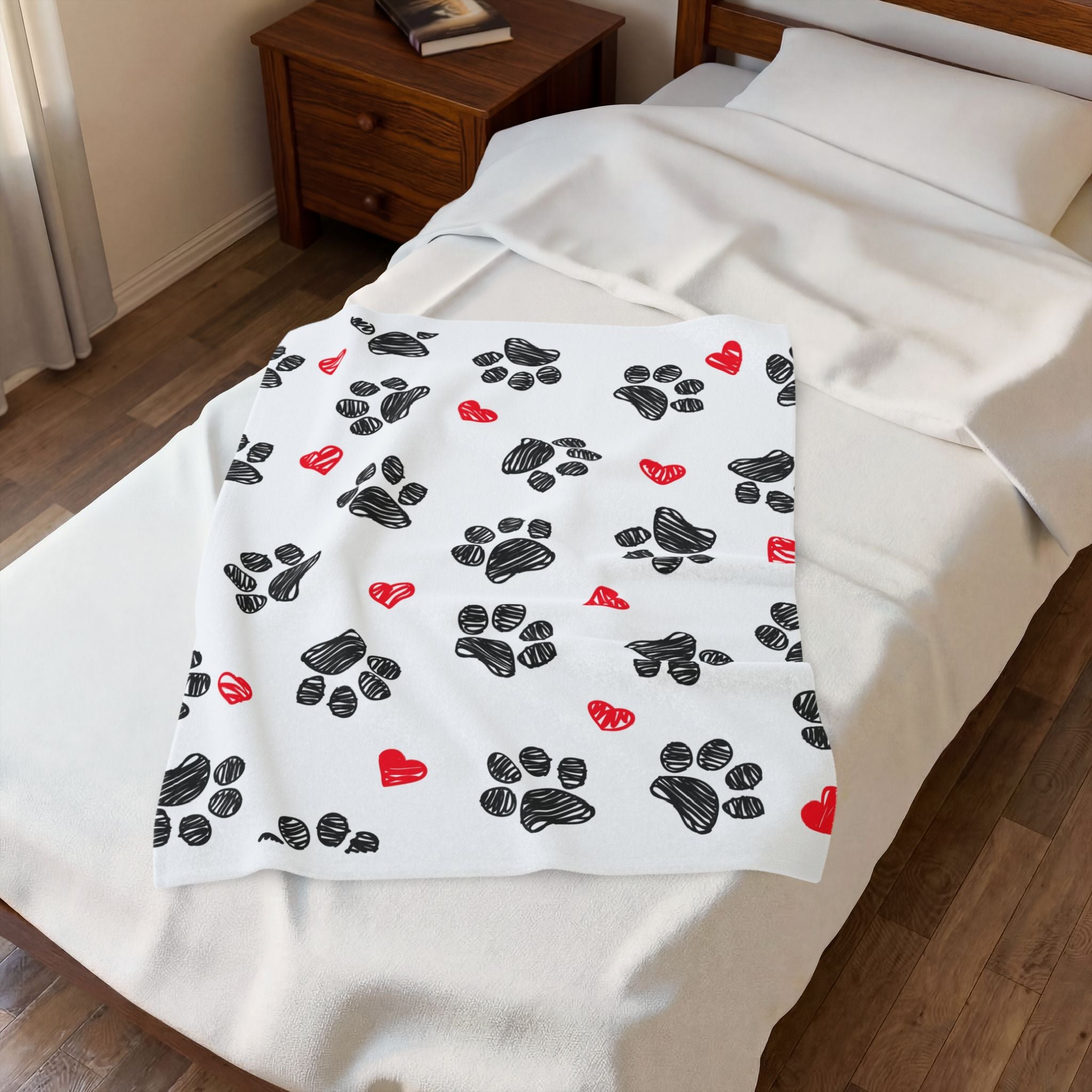 Love Paws Velveteen Plush Blanket birthday valentine gift