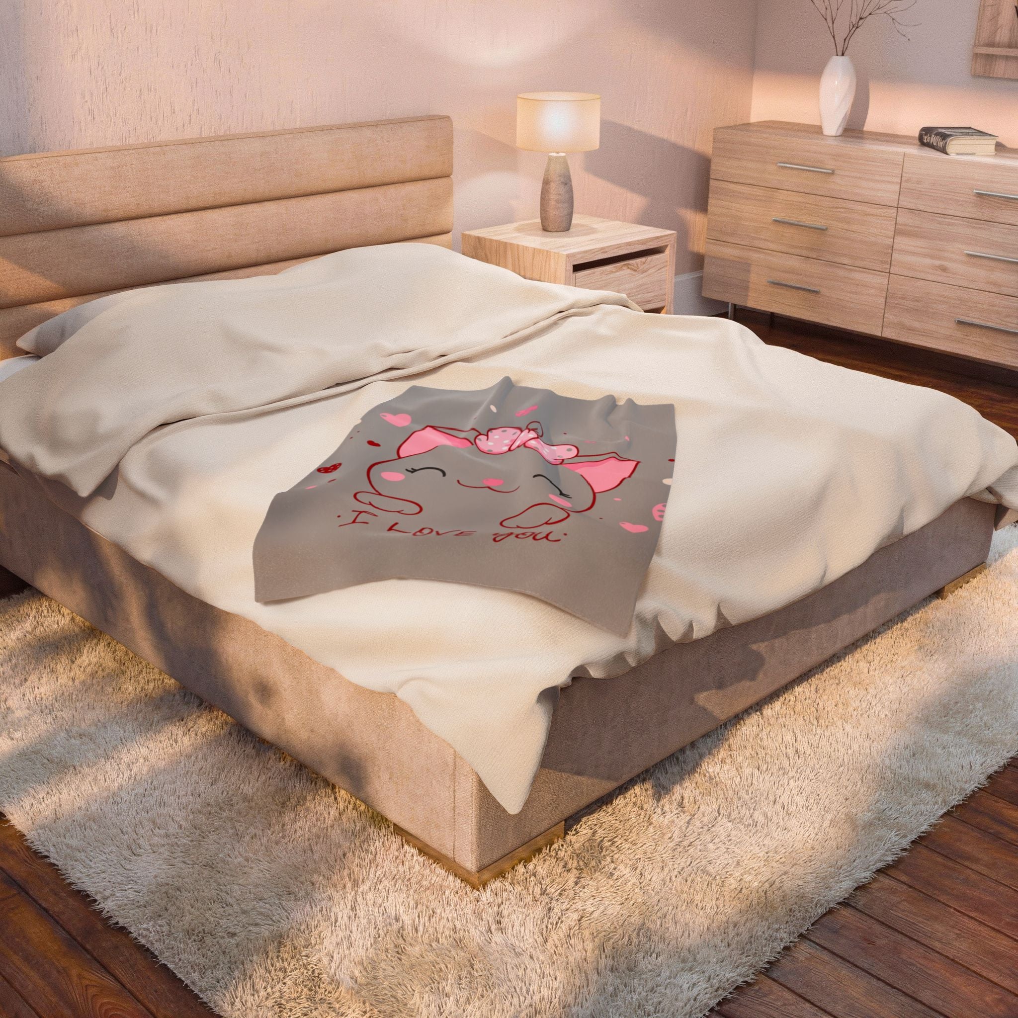 Kitty Love Velveteen Plush Blanket