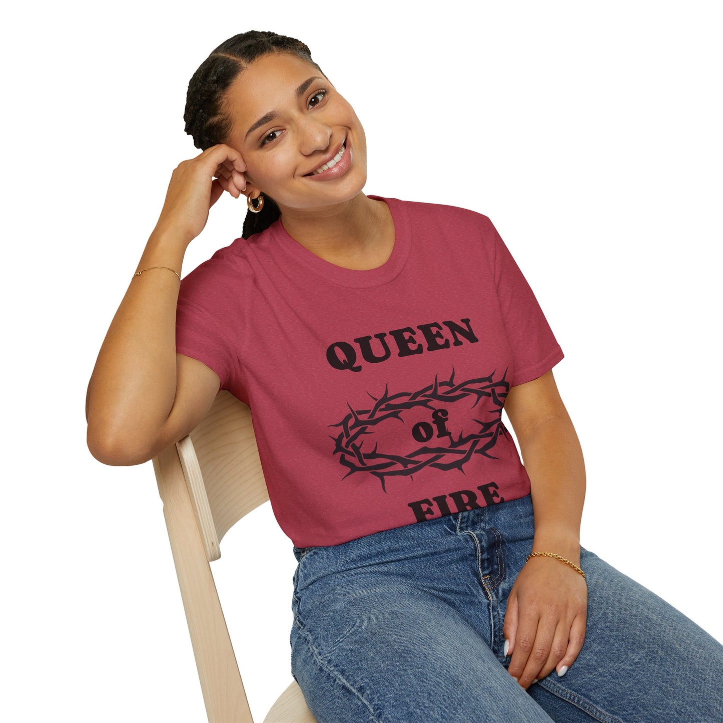 Queen of Fire - Unisex Softstyle T-Shirt 100% Cotton Graphic