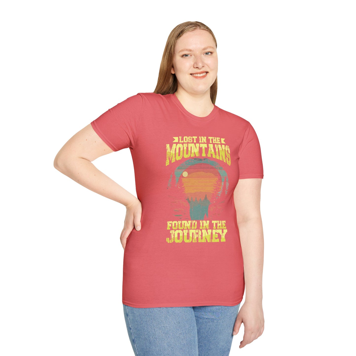 Lost in the Mountain - Unisex Softstyle T-Shirt 100% Cotton Graphic