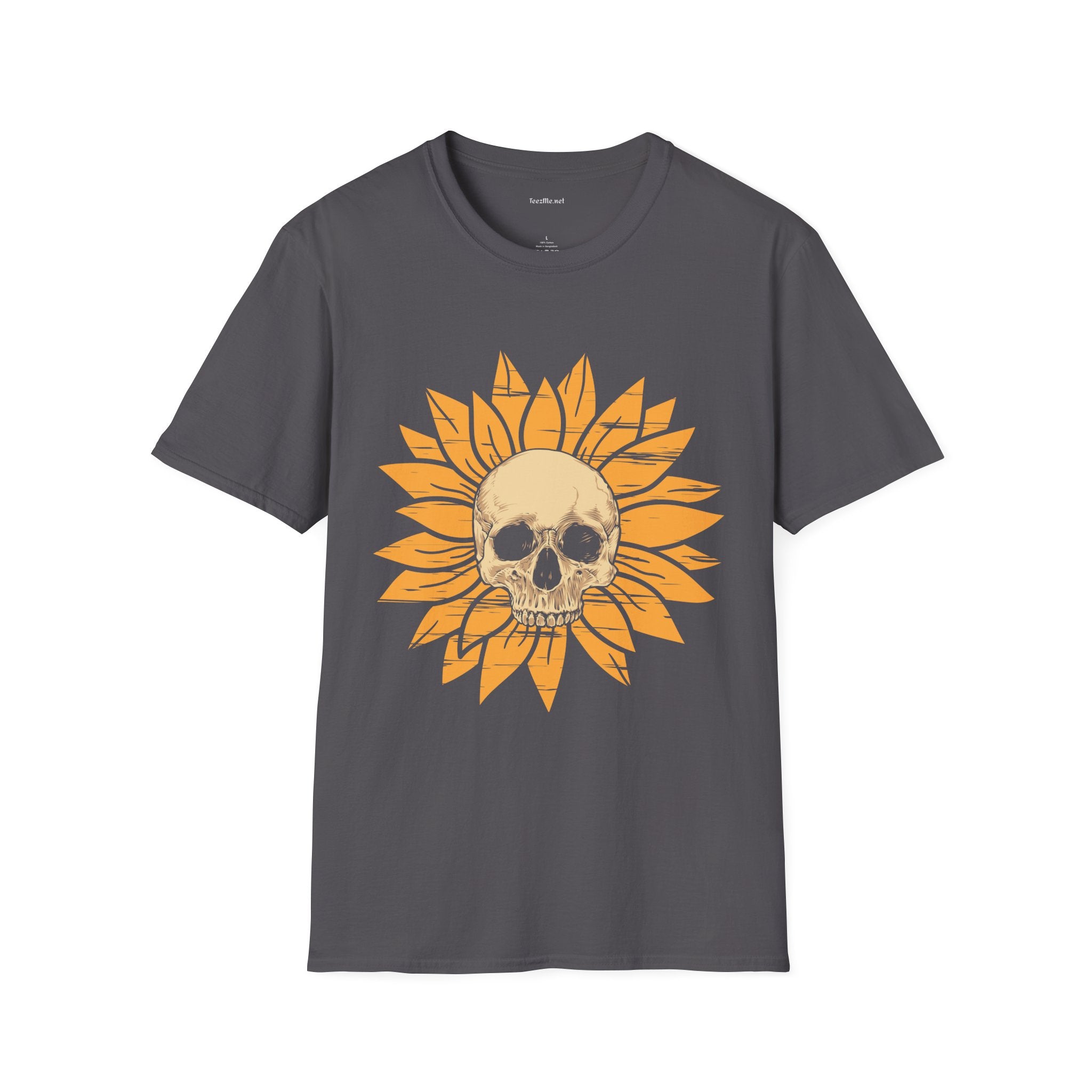 Skull Sunflower T-Shirt — Edgy Floral Graphic Tee