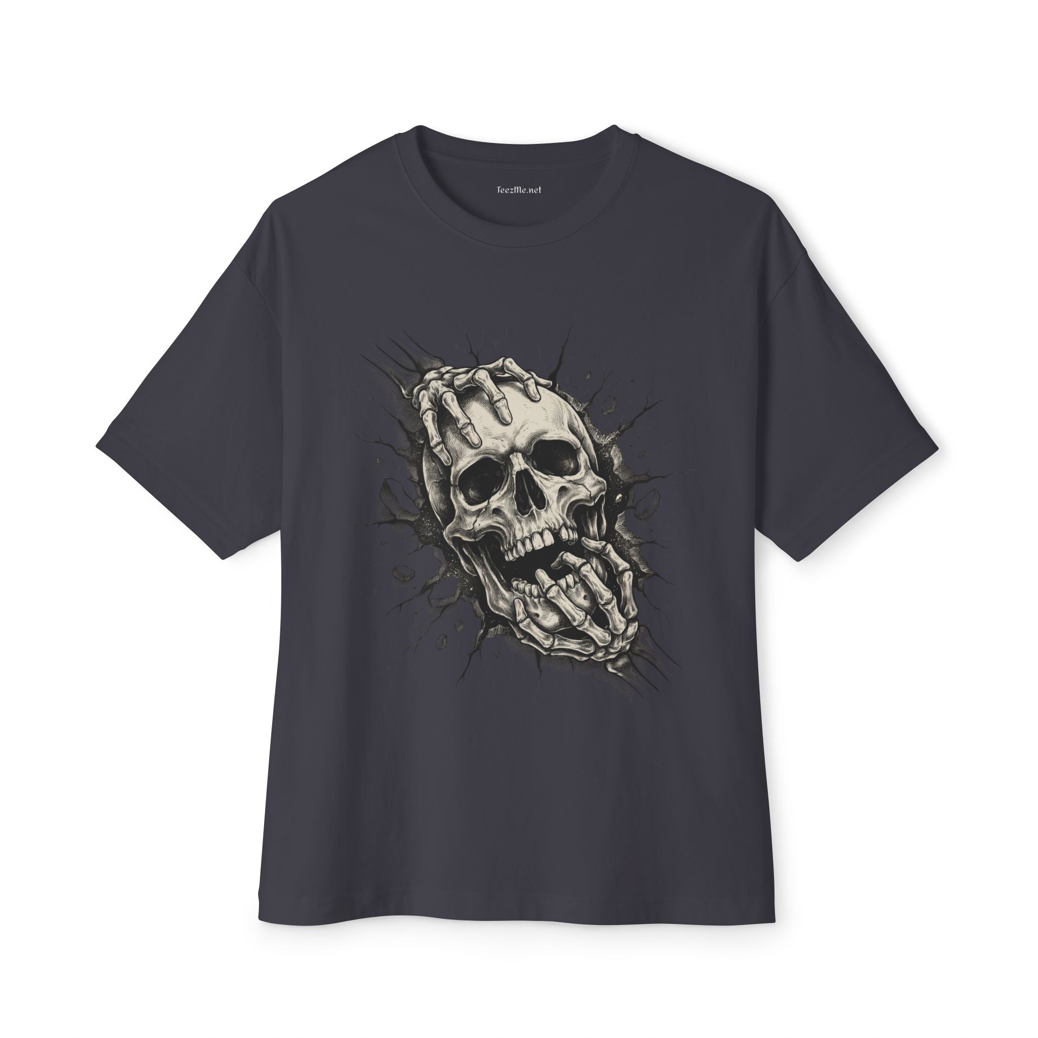 Skull Grip Graphic Tee — Gothic Oversized Boxy T‑Shirt