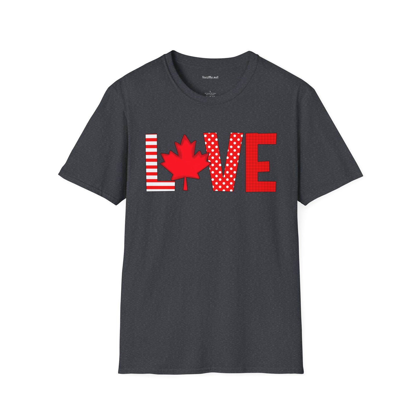 Love Canada Unisex Softstyle T-Shirt 100% Cotton Graphic