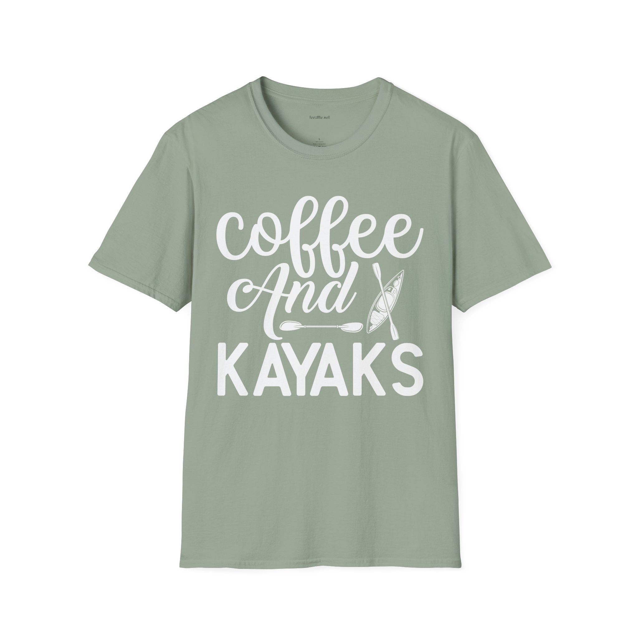Coffee and Kayaks - Unisex Softstyle T-Shirt 100% Cotton Graphic